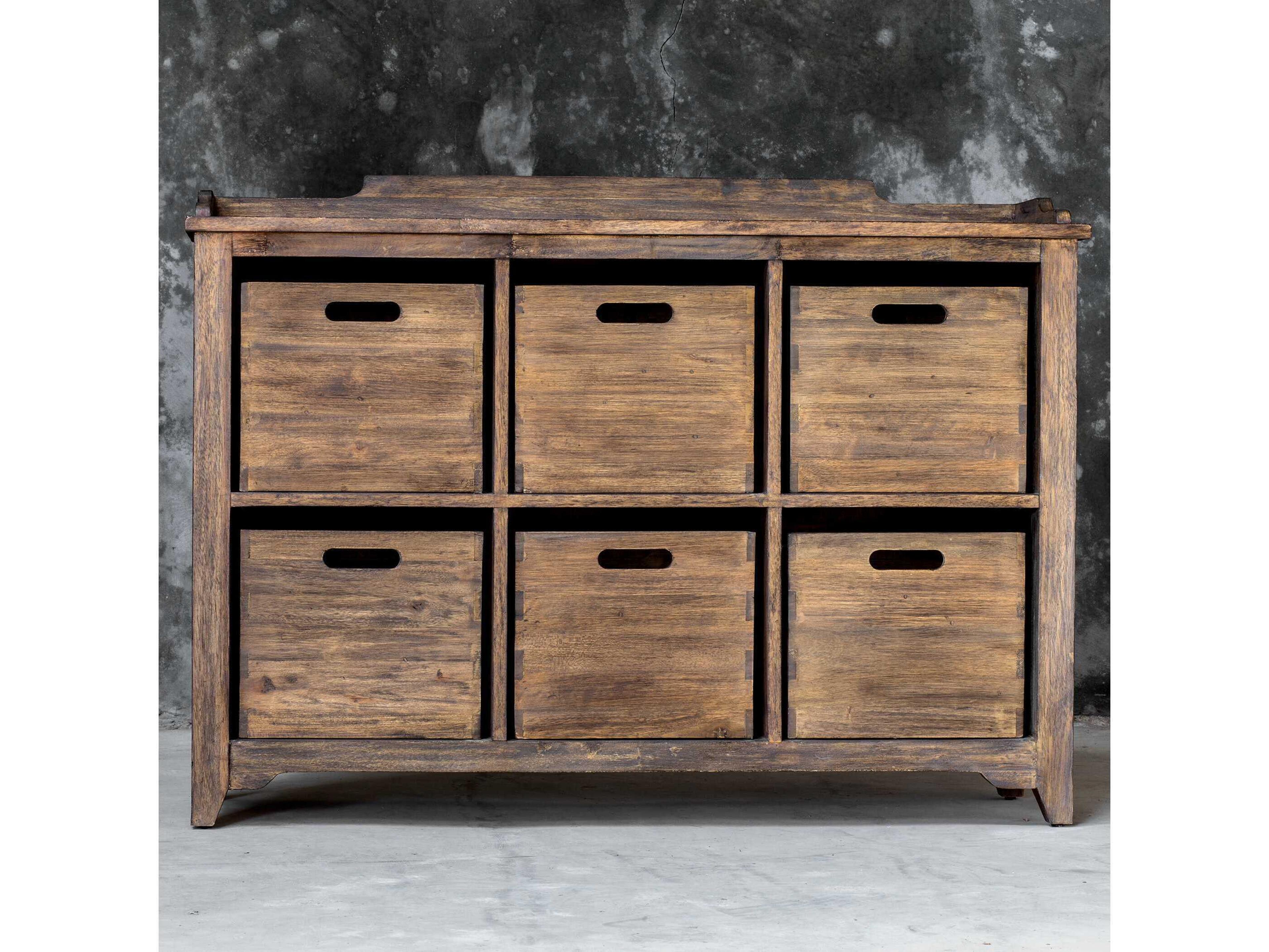 Uttermost Ardusin Gray Wash Brown Ply Wood Accent Chest