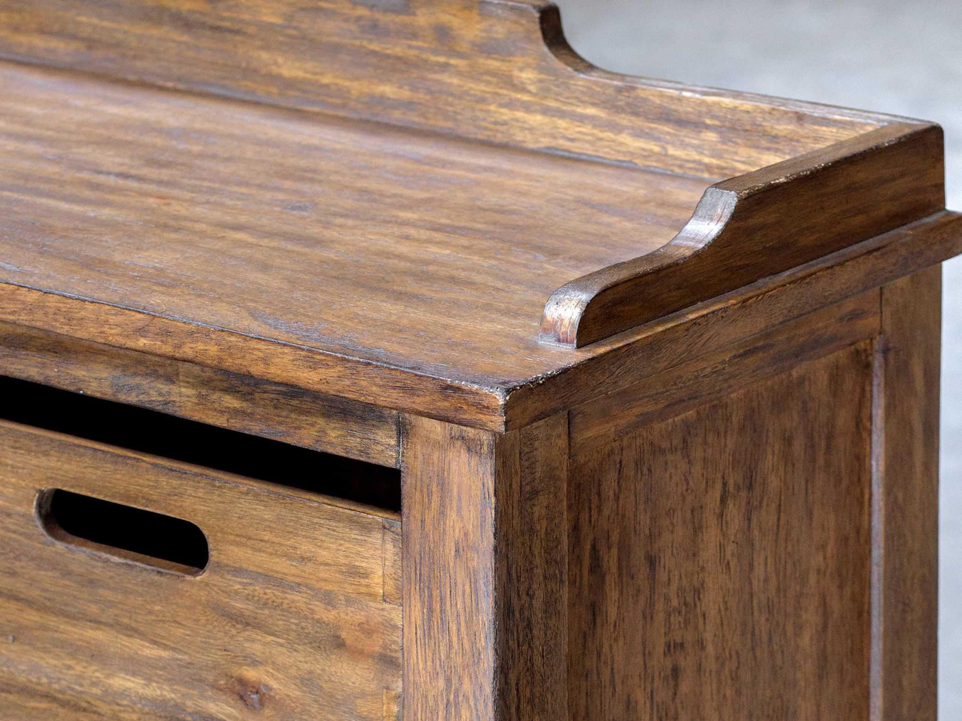 Uttermost Ardusin Gray Wash Brown Ply Wood Accent Chest