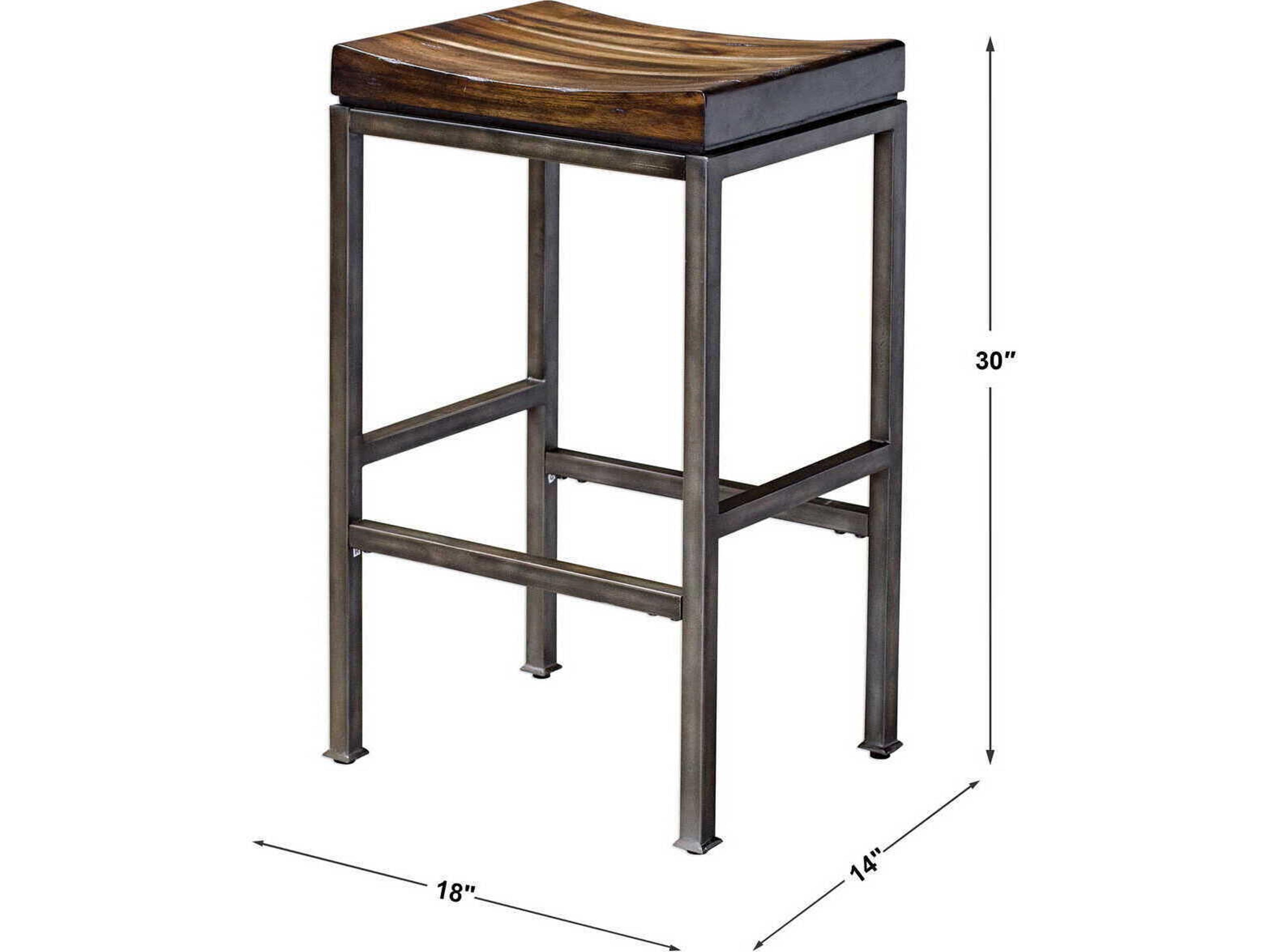 Uttermost Beck Burnished Dark Walnut Bar Stool