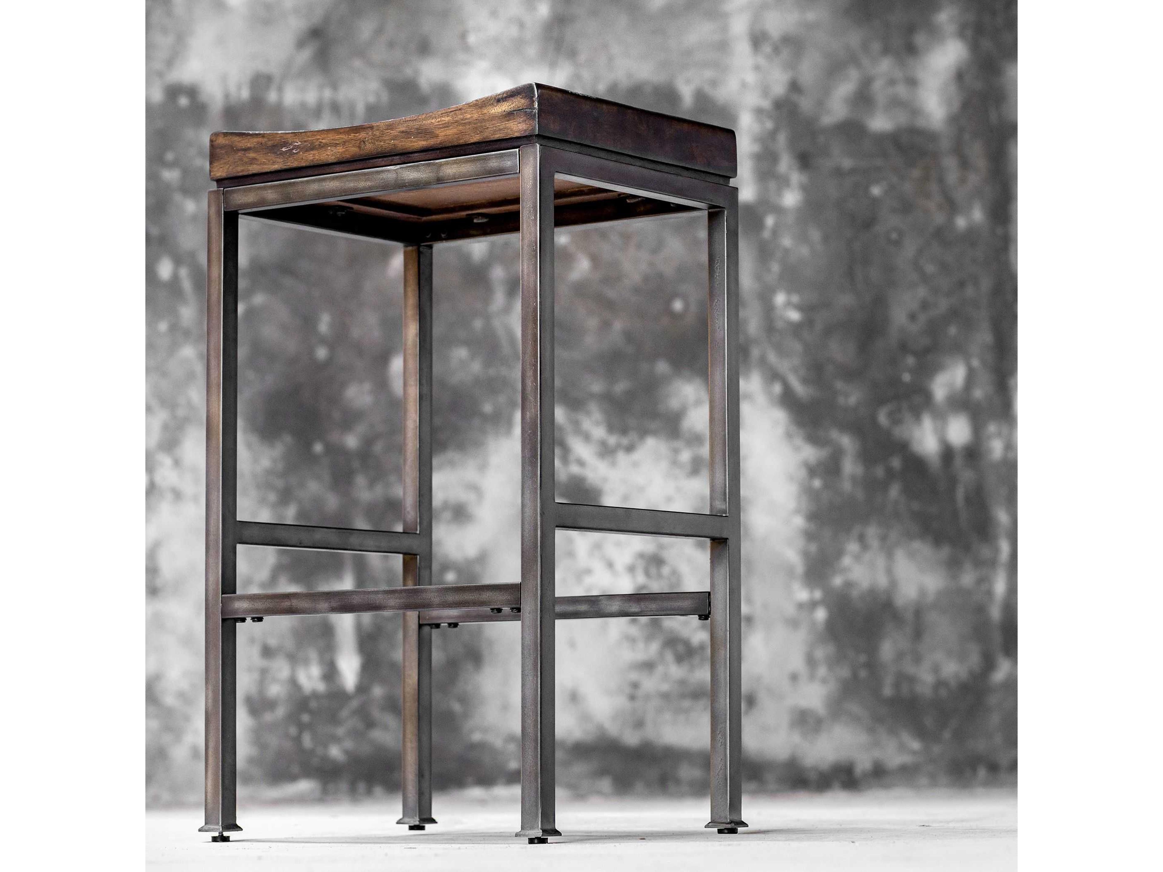 Uttermost Beck Burnished Dark Walnut Bar Stool