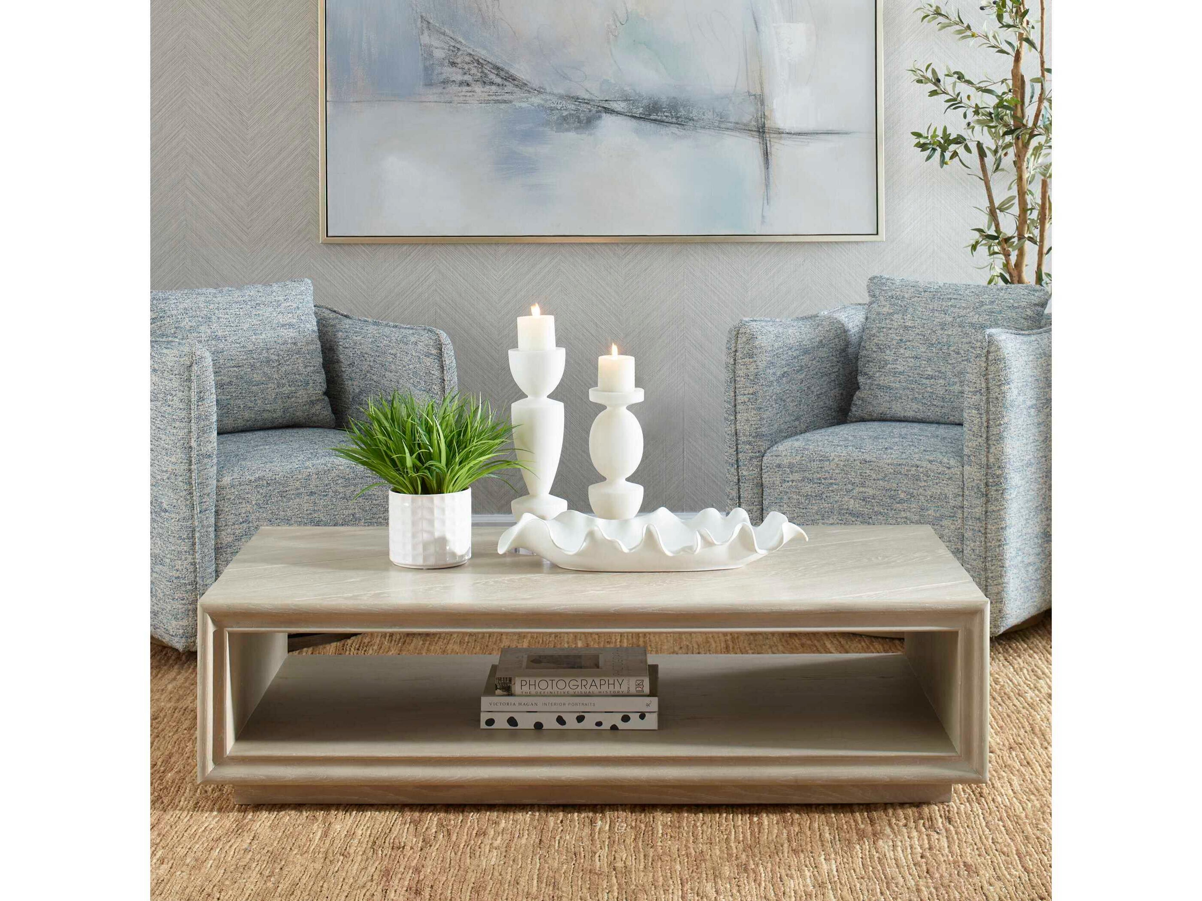 Uttermost Prism Rectangular Wood Light Oak Coffee Table