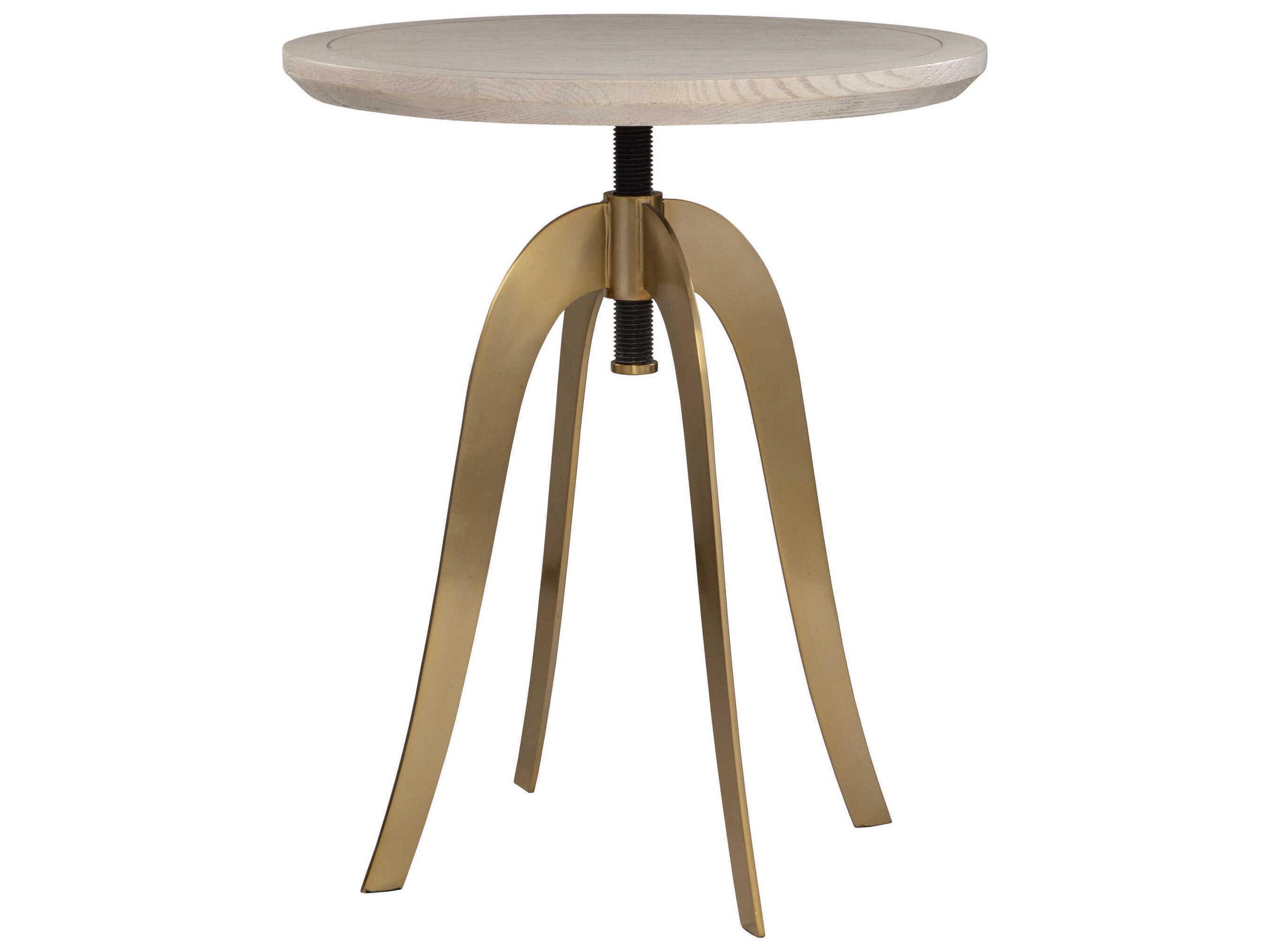 Uttermost Alice Round Wood Brass End Table