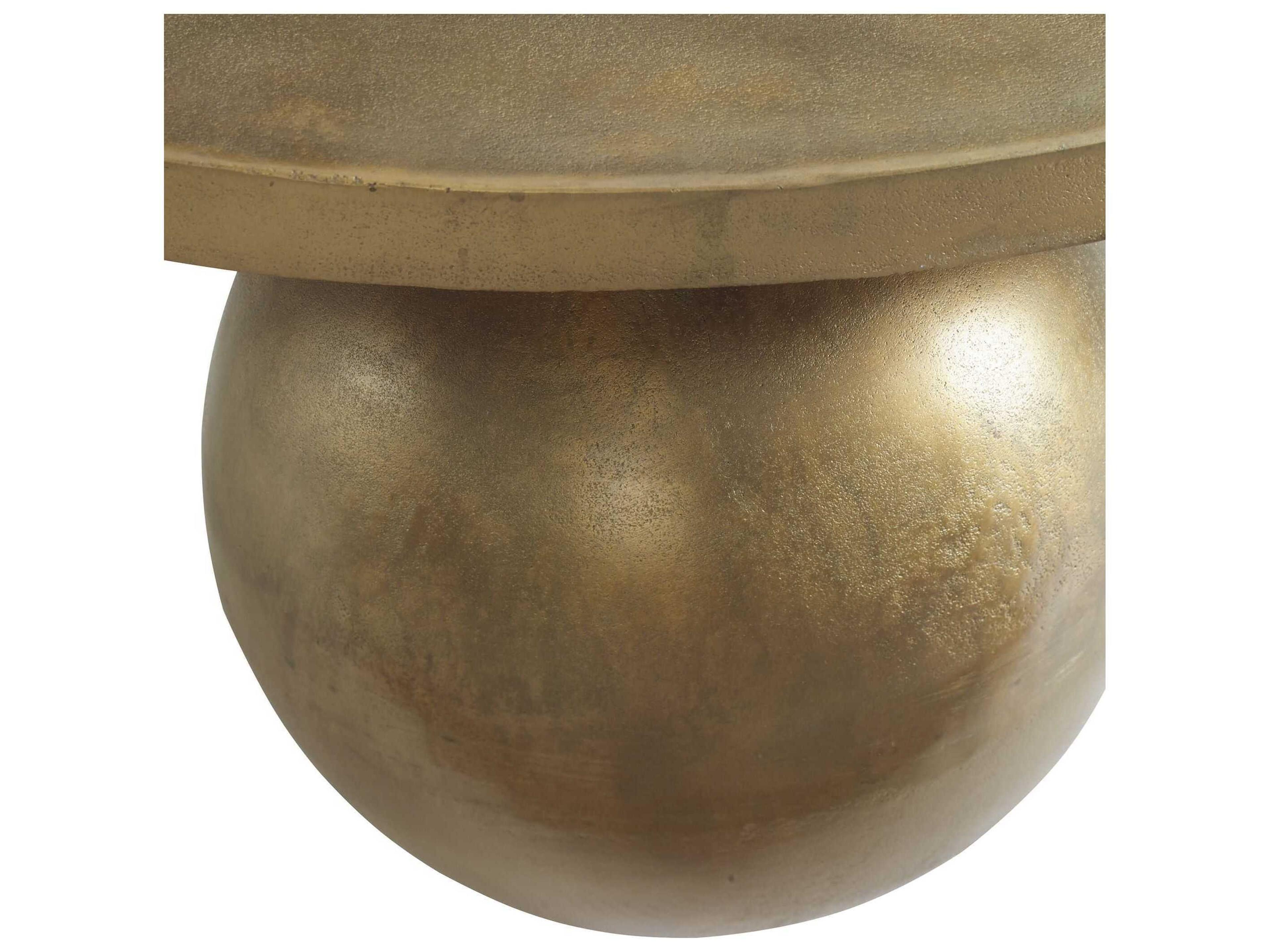 Uttermost Triplet Round Metal Antique Brass Coffee Table