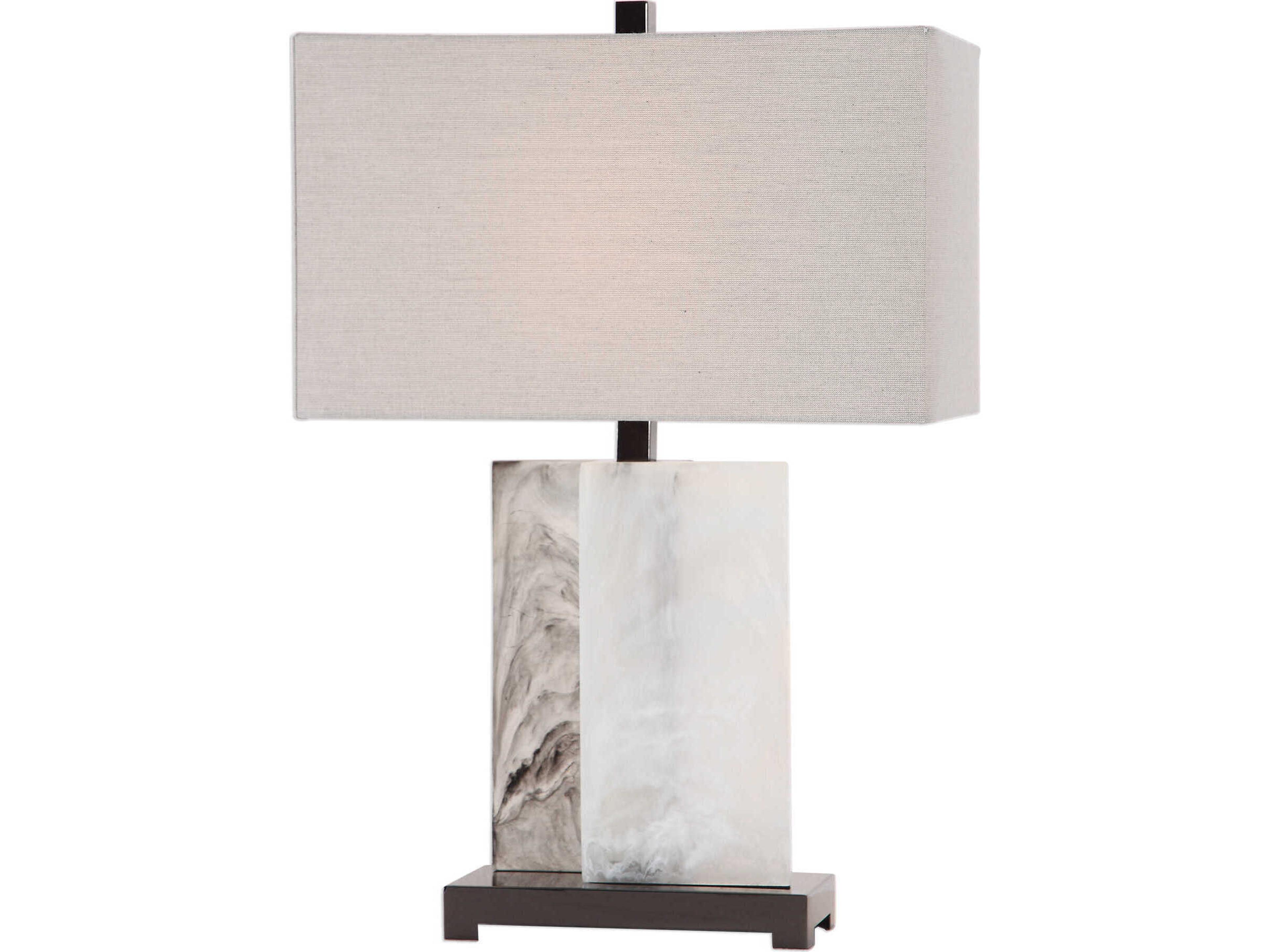 Vanda Smoke Rectangle Hardback Gray Buffet Lamp