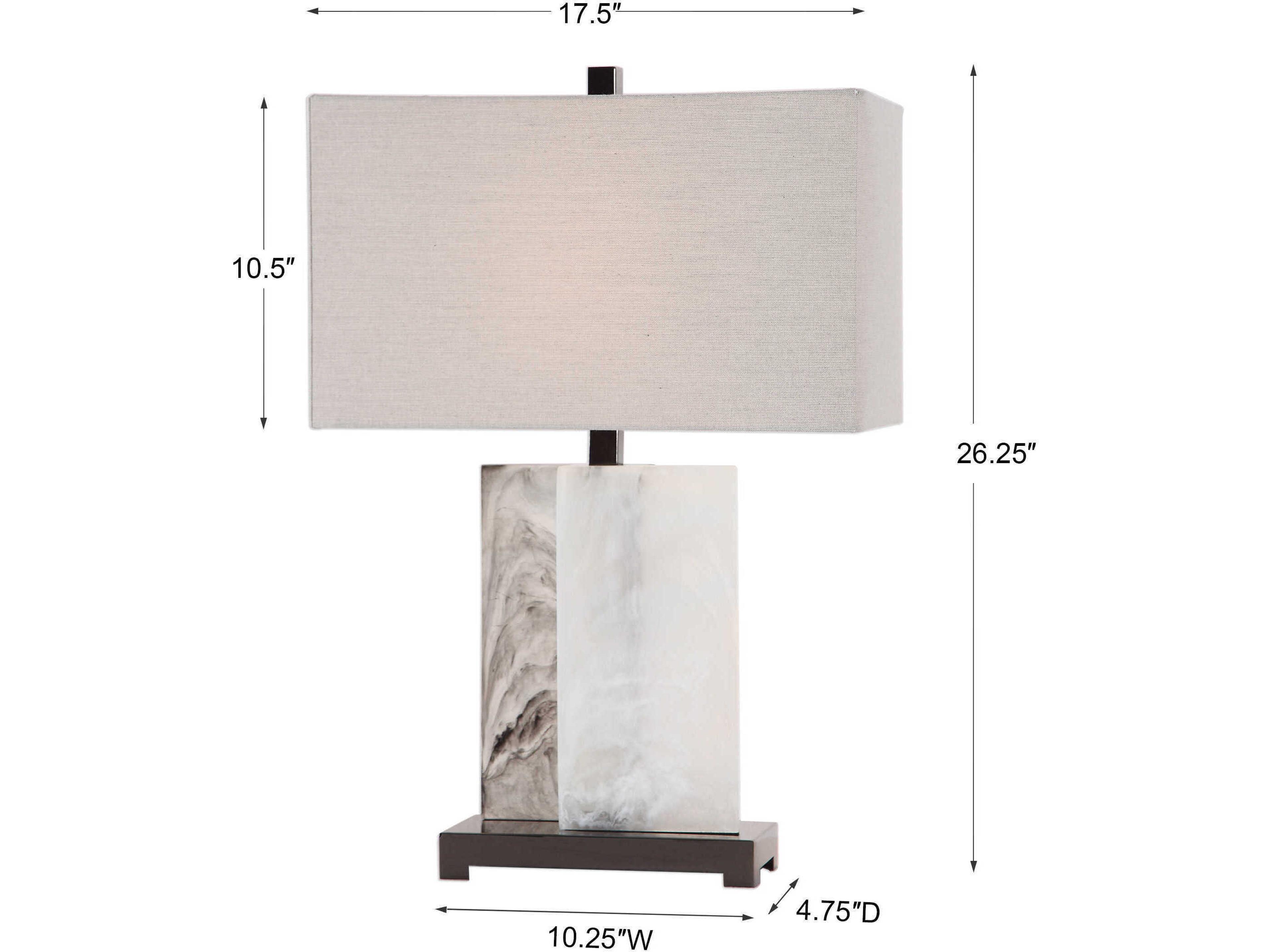 Uttermost Vanda Smoke Rectangle Hardback Gray Buffet Lamp