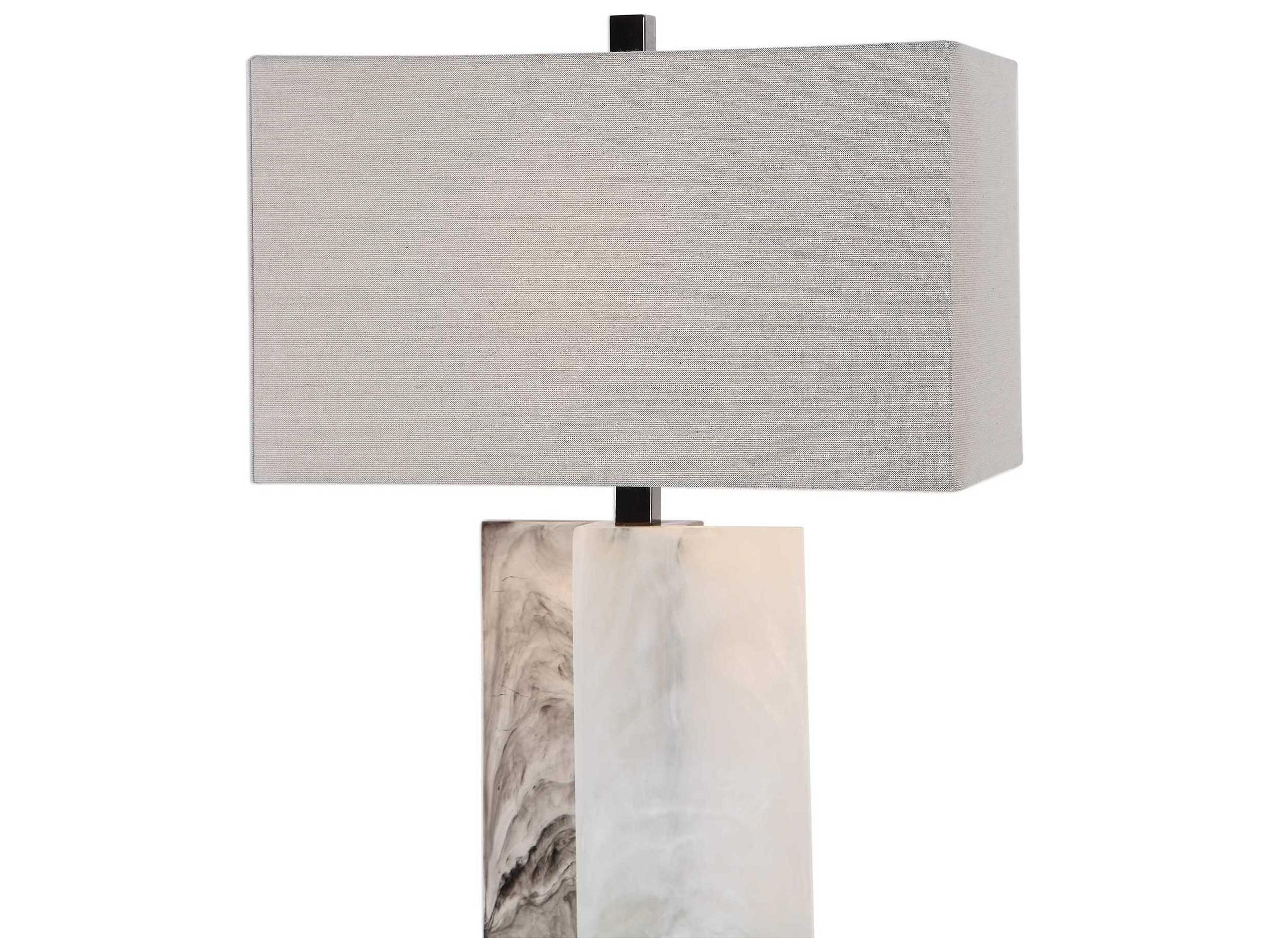 Uttermost Vanda Smoke Rectangle Hardback Gray Buffet Lamp