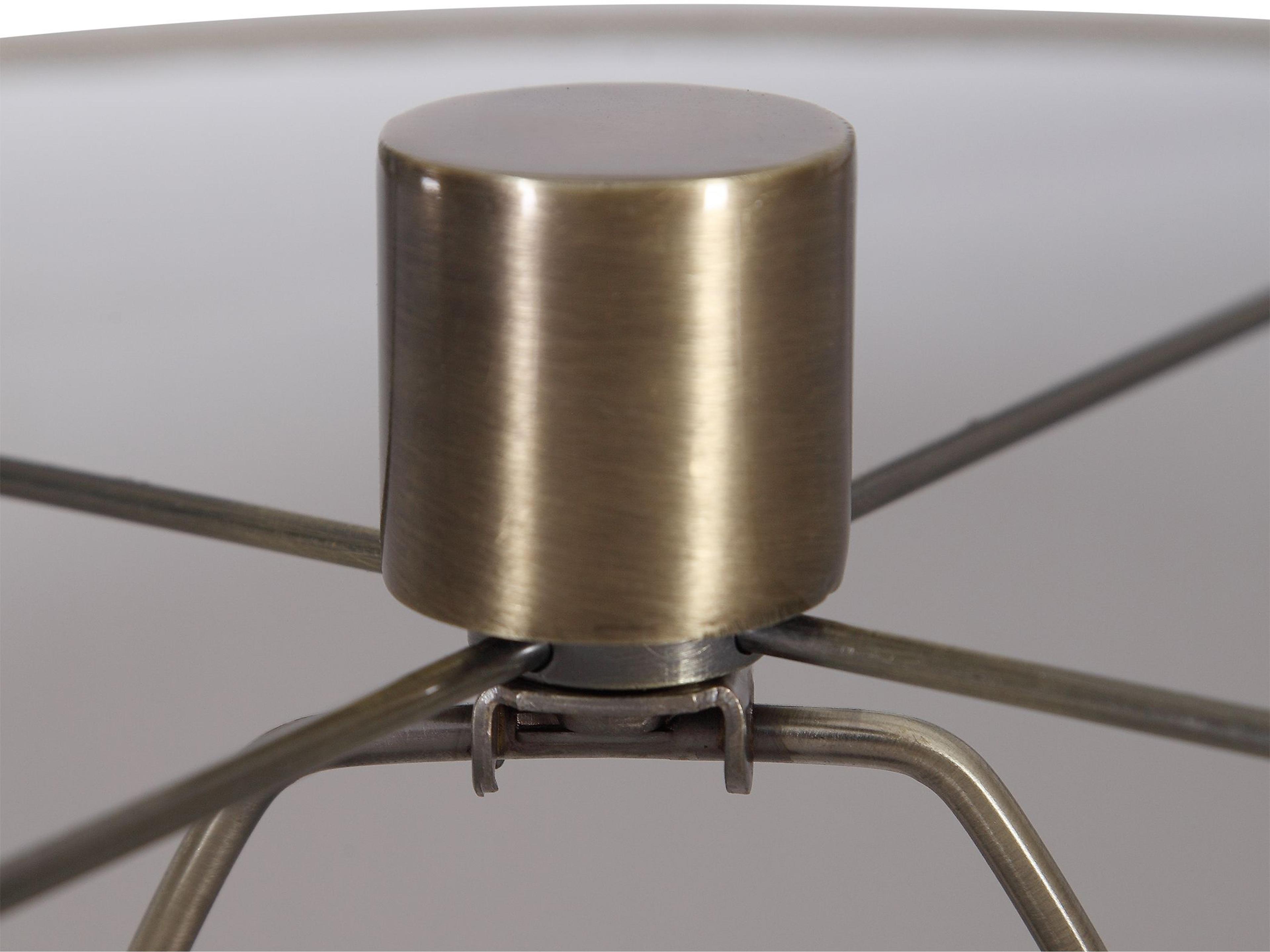 Uttermost Taria Antiqued Brushed Brass Round Drum Hardback Buffet Lamp