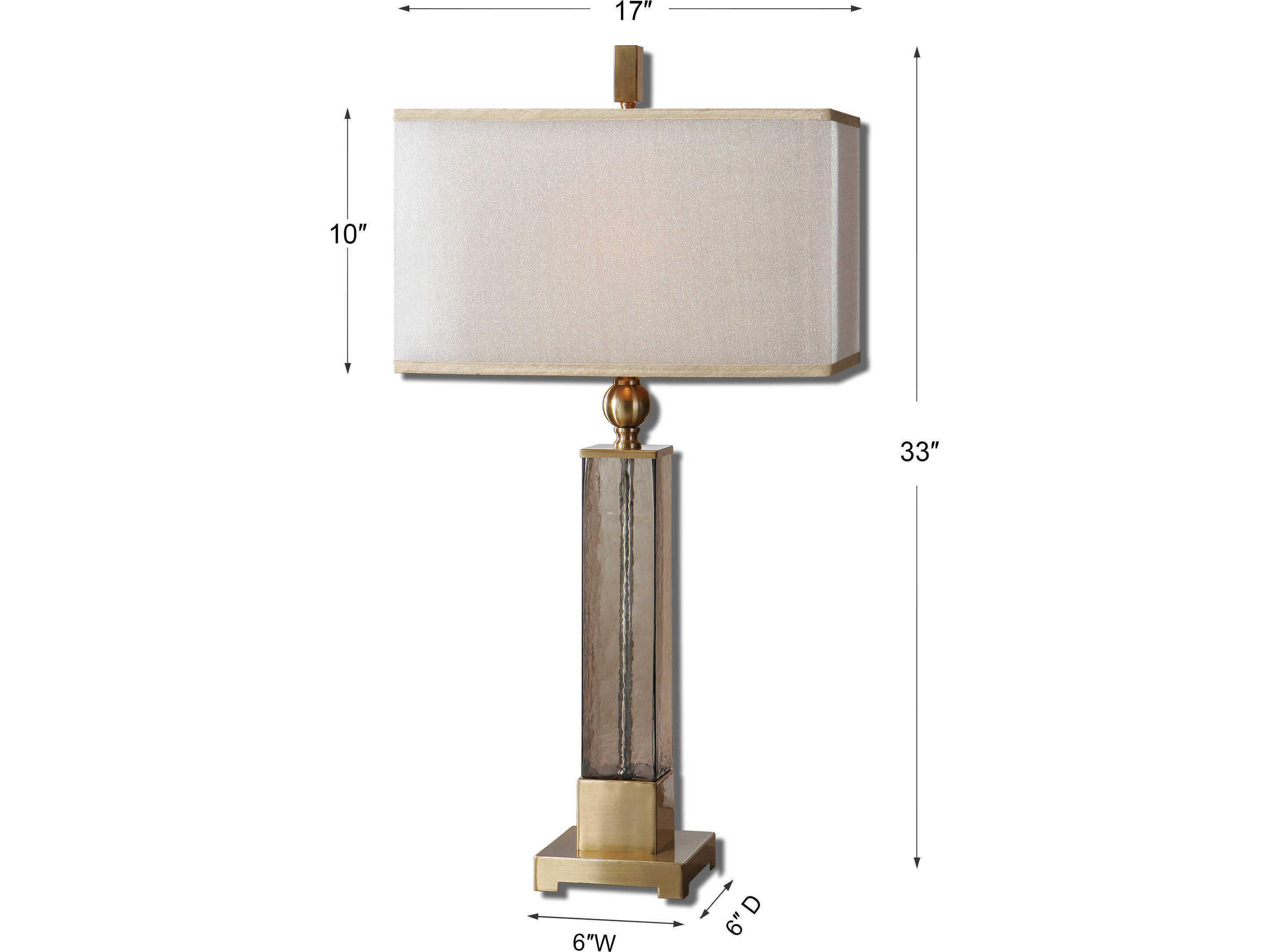 Uttermost Caecilia Textured Light Amber Double Rectangle Hardbacks Gold Table Lamp