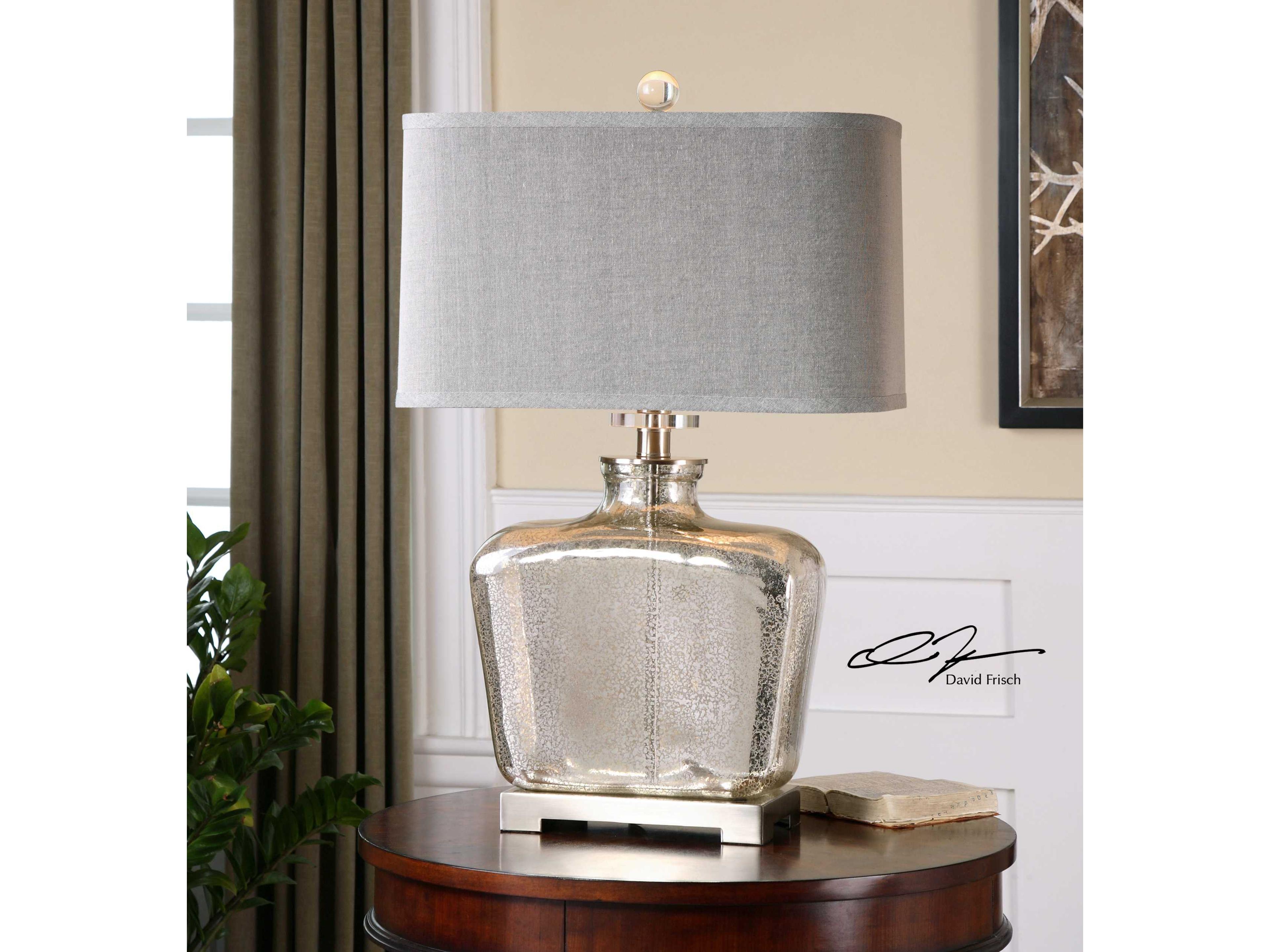 Uttermost Molinara Speckled Mercury Nickel Crystal Glass Table Lamp