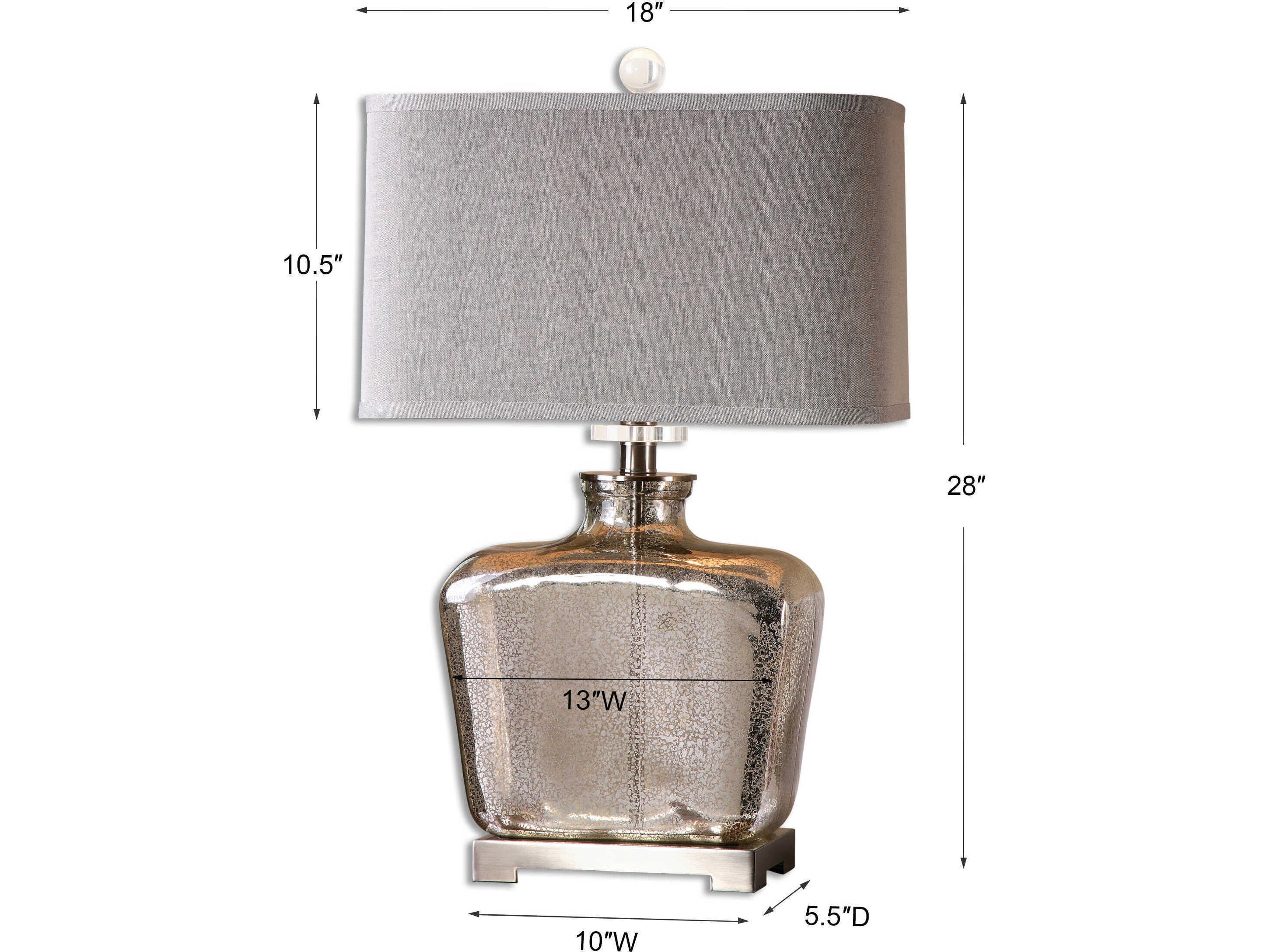 Uttermost Molinara Speckled Mercury Nickel Crystal Glass Table Lamp