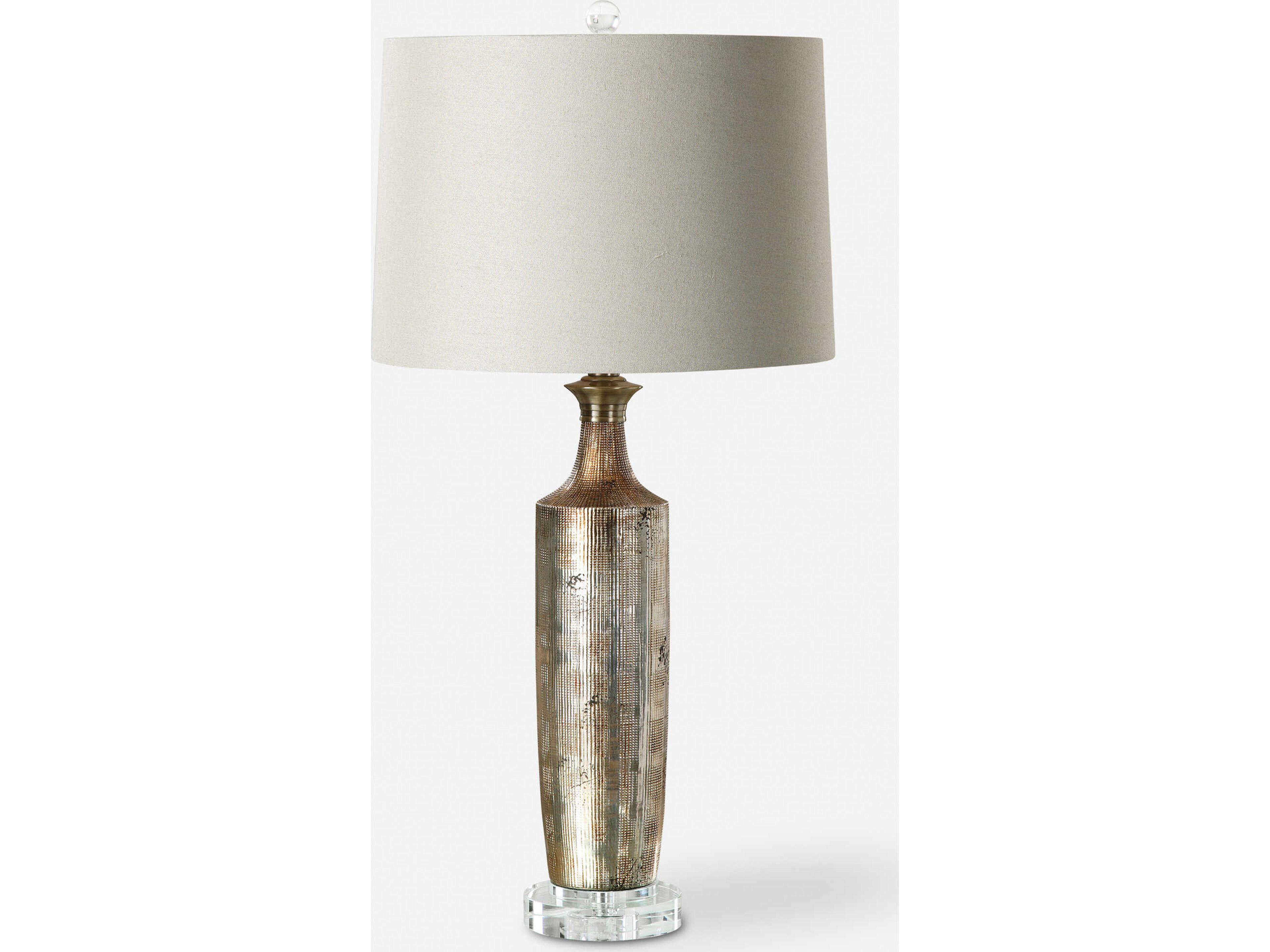 Uttermost Valdieri Metallic Bronze Slightly Tapered Round Hardback Table Lamp