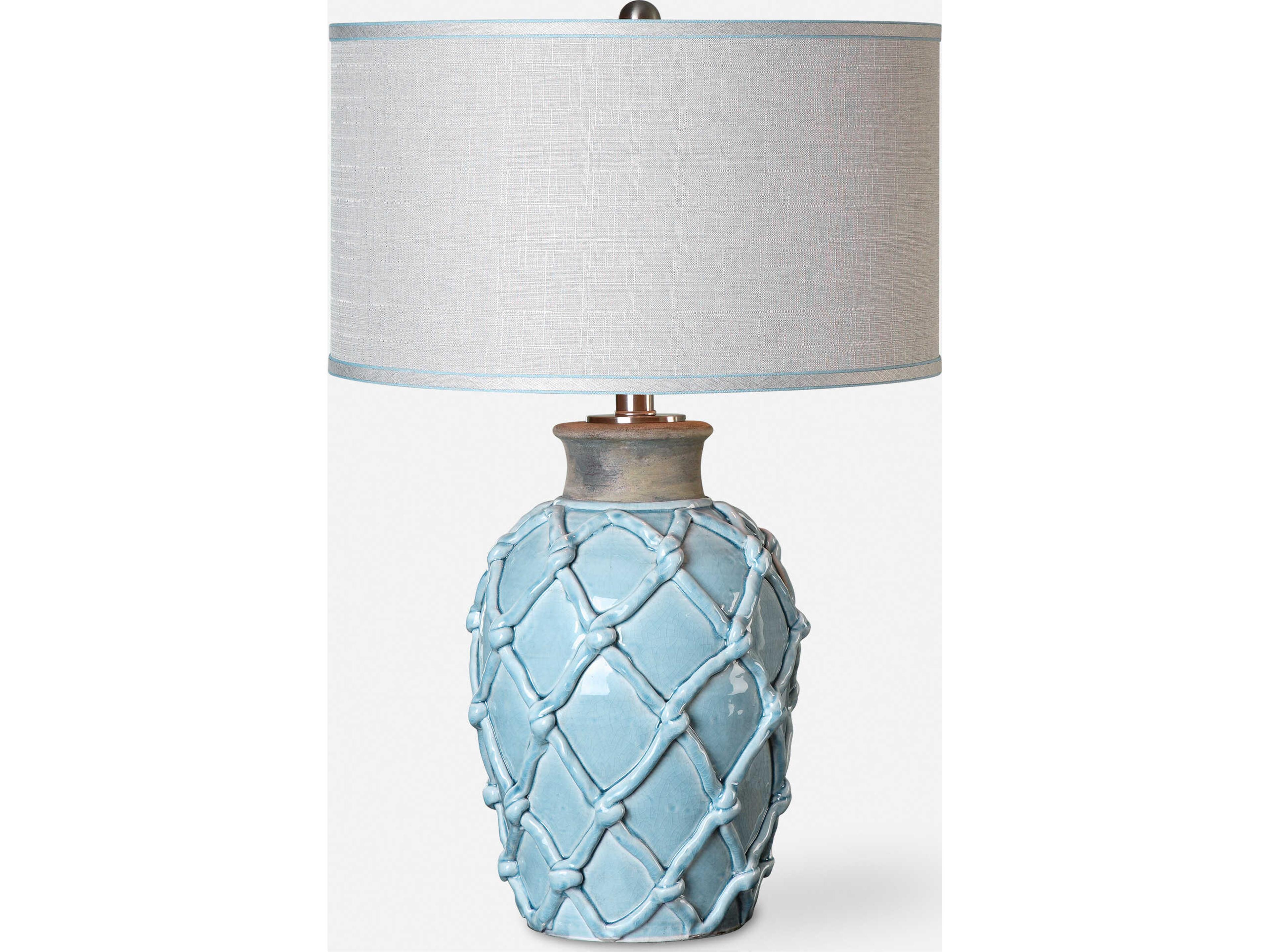 Uttermost Parterre Pale Blue Drum Hardback Buffet Lamp