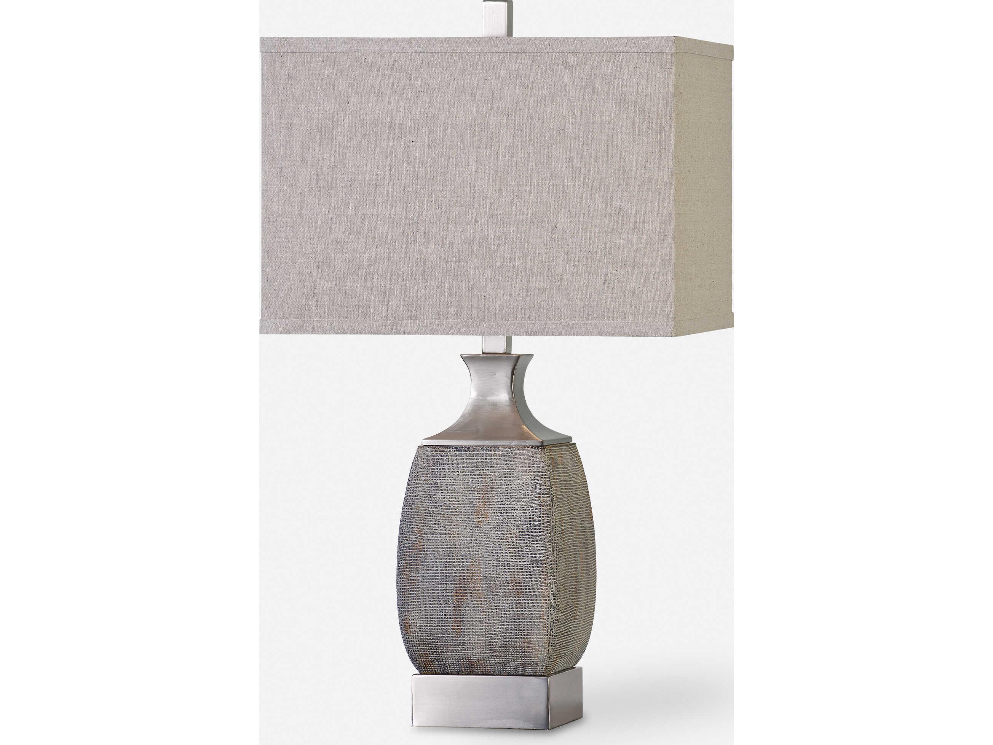 Caffaro Textured Rust Bronze Rectangle Hardback Buffet Lamp