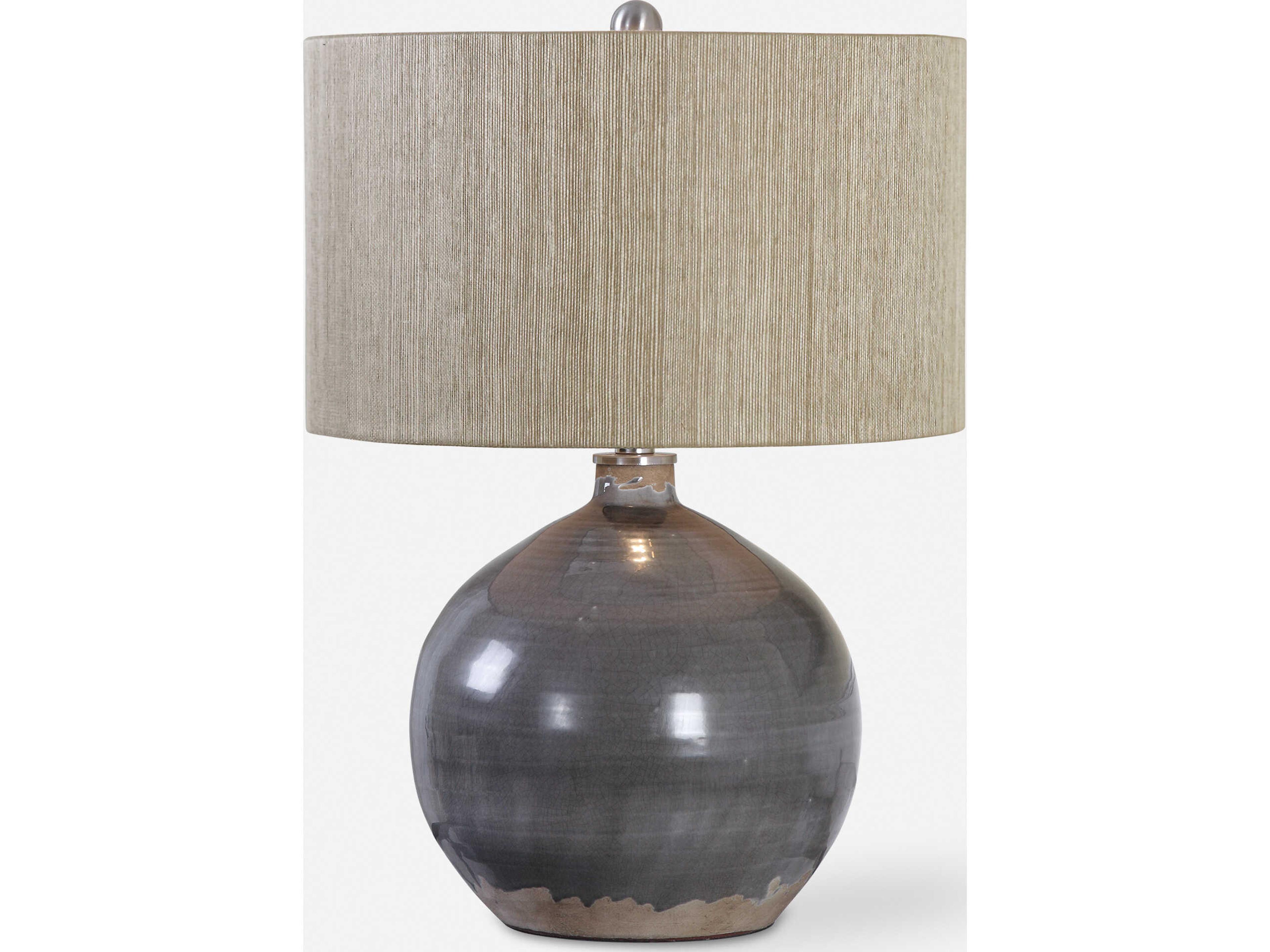 Uttermost Vardenis Round Hardback Drum Gray Table Lamp