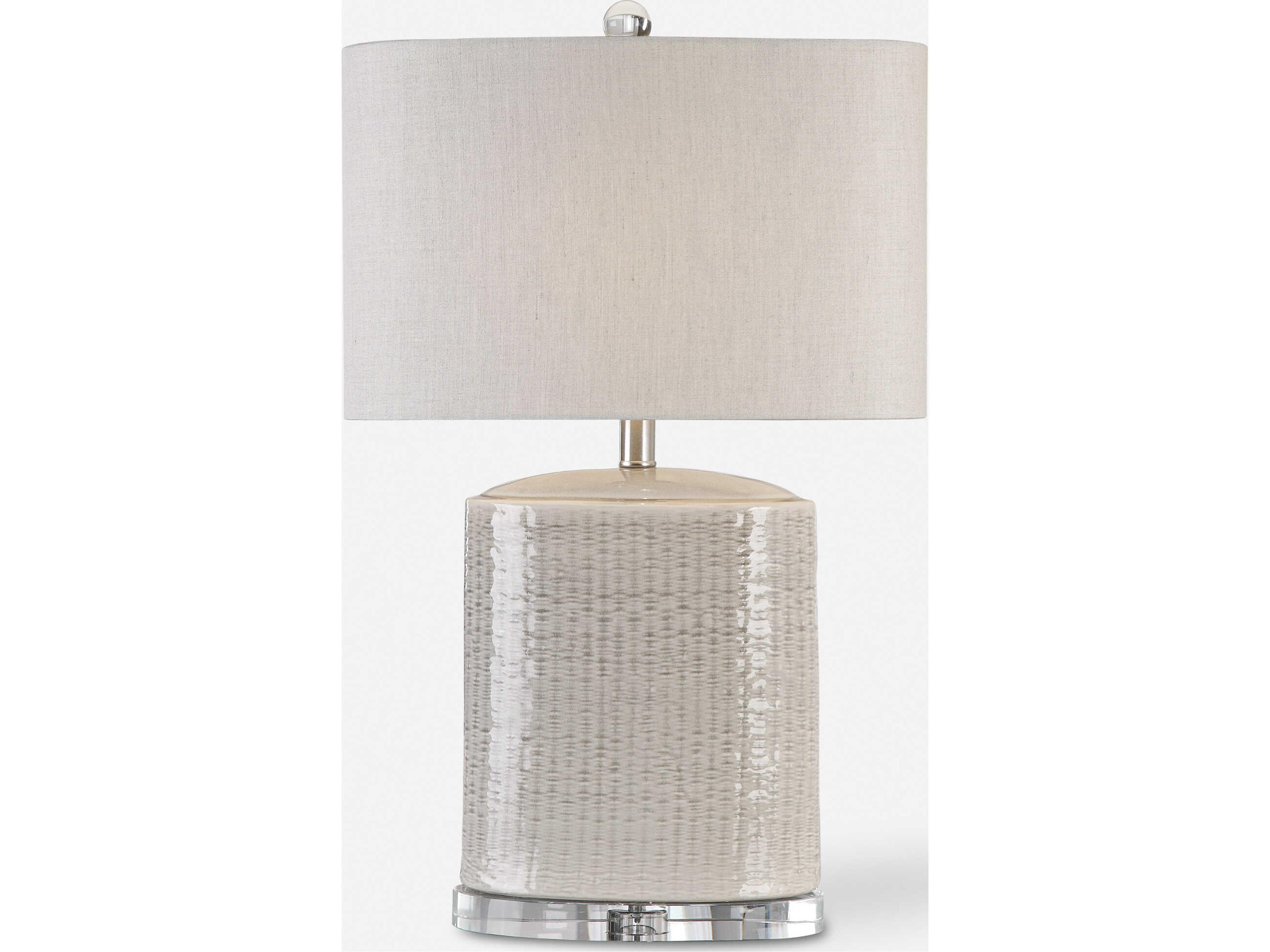 Uttermost Modica Oval Hardback Drum Gray Table Lamp