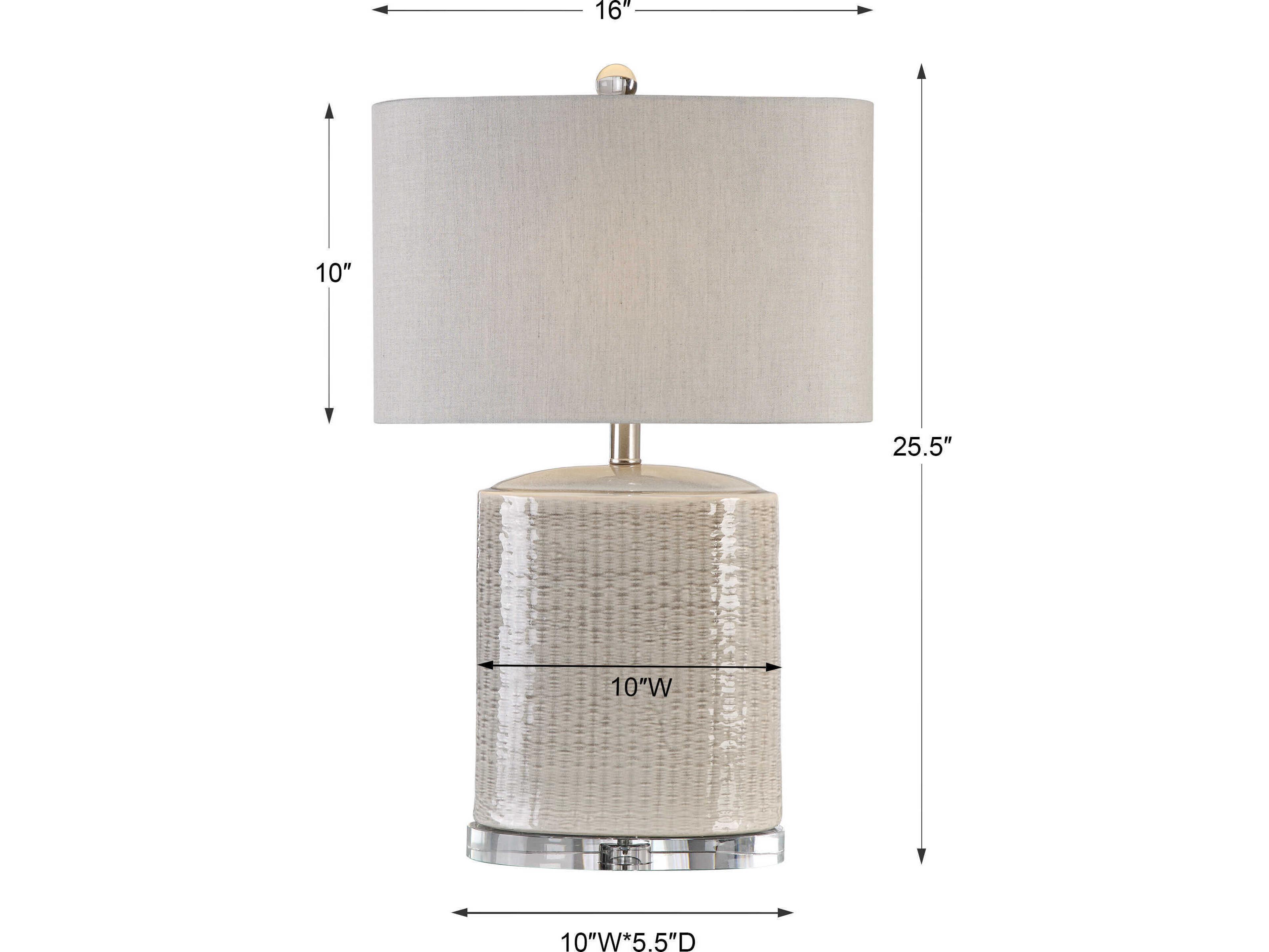Uttermost Modica Oval Hardback Drum Gray Table Lamp