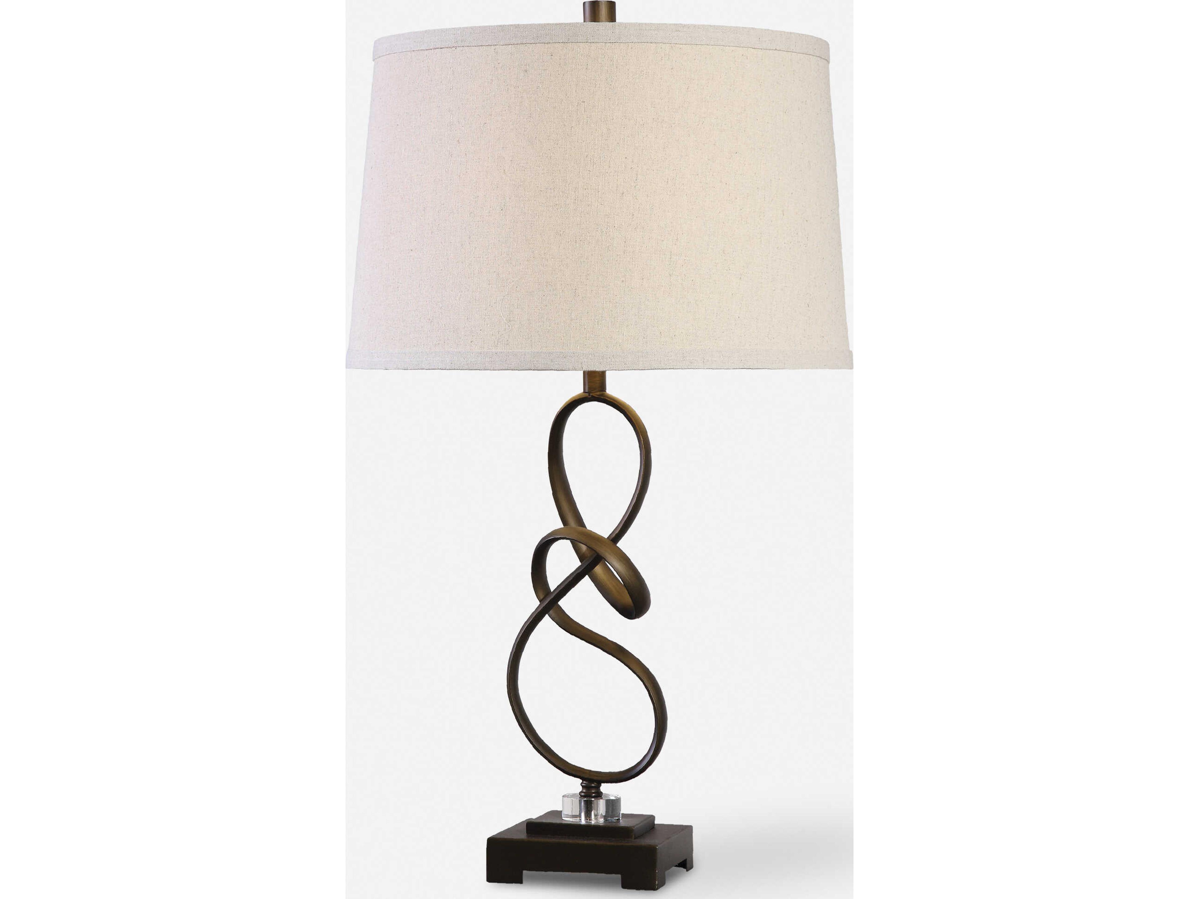 Uttermost Tenley Oil Rubbed Bronze Tapered Round Hardback Table Lamp