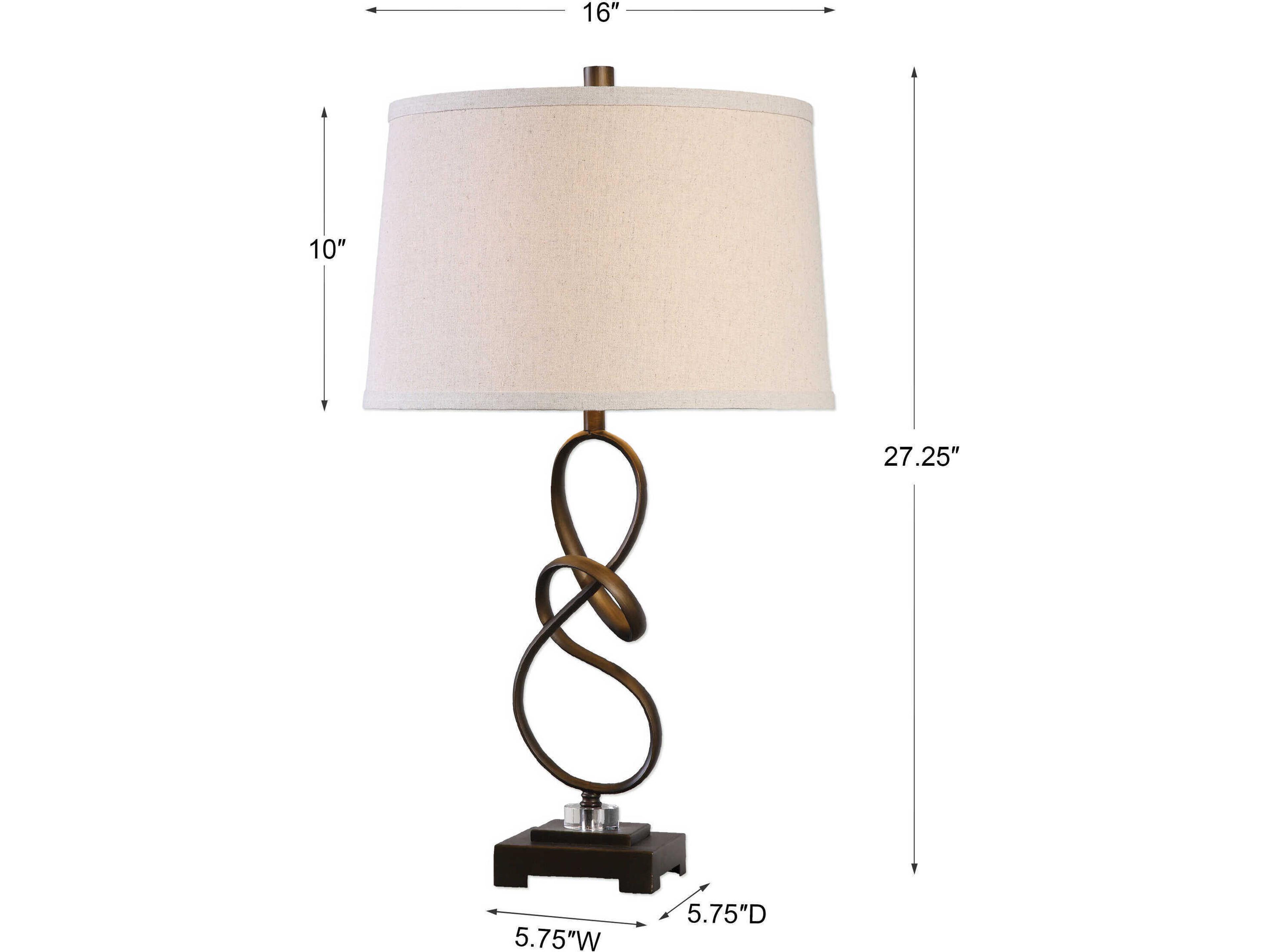 Uttermost Tenley Oil Rubbed Bronze Tapered Round Hardback Table Lamp