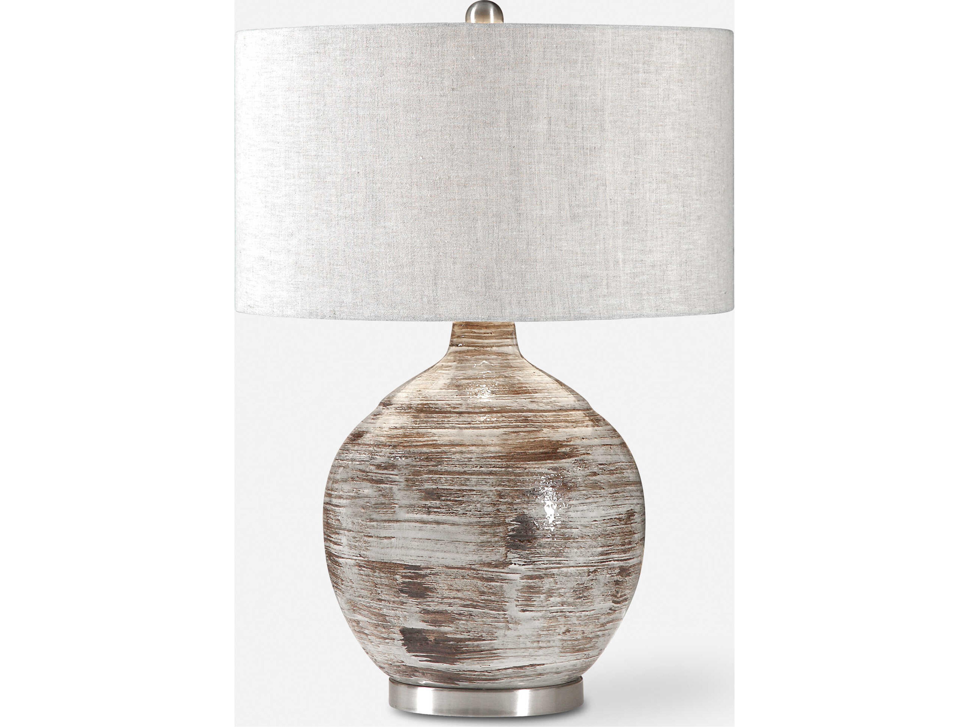 Uttermost Tamula Round Hardback Drum Blue Buffet Lamp