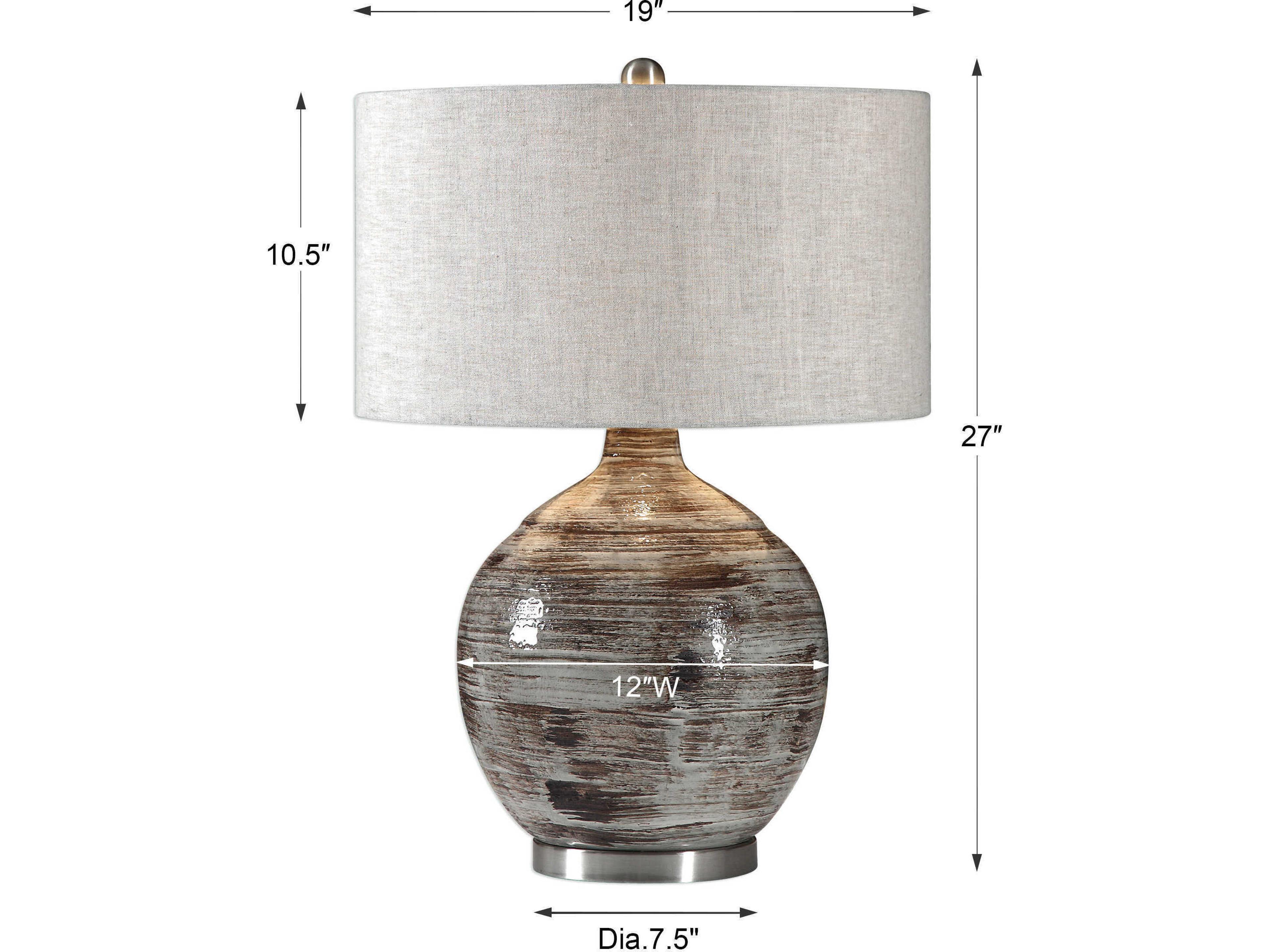 Uttermost Tamula Round Hardback Drum Blue Buffet Lamp