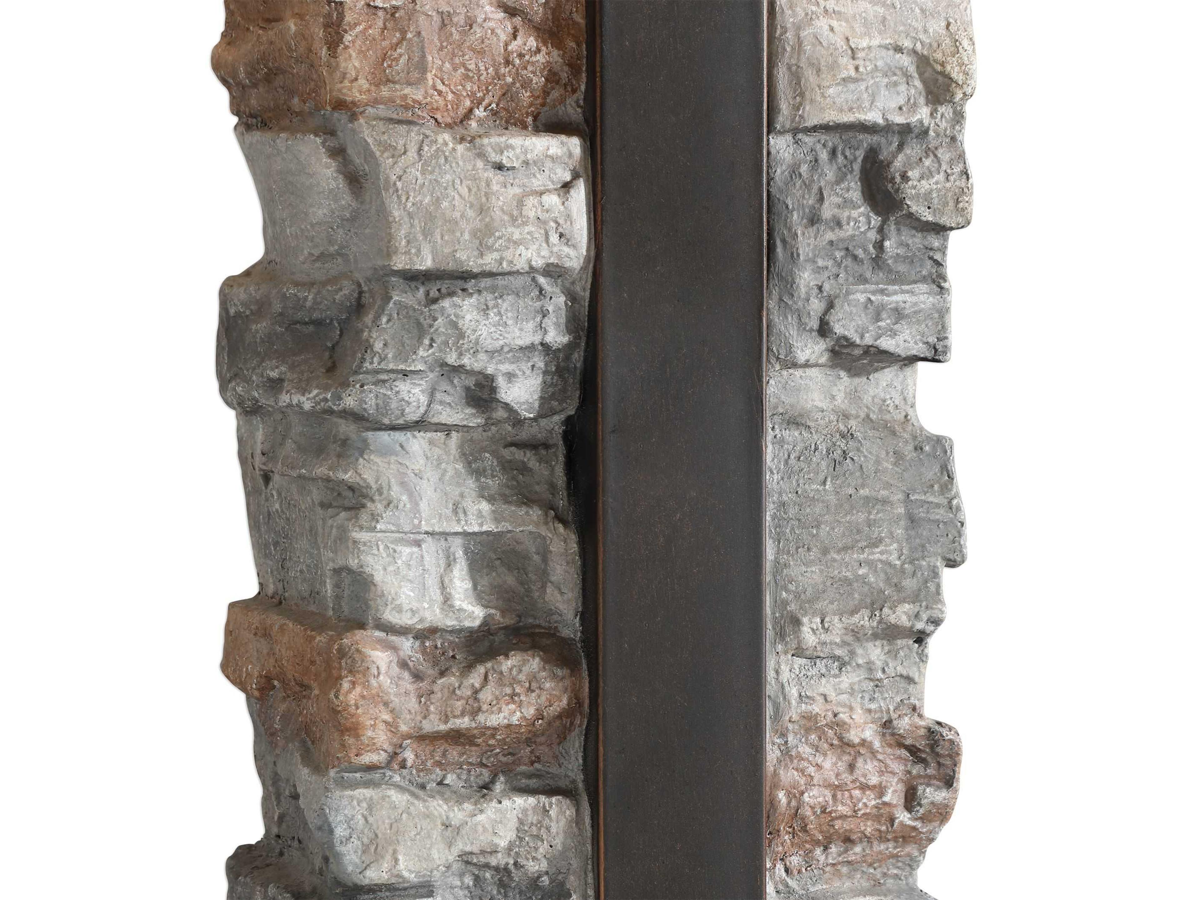 Uttermost Kodiak Rustic Black Rectangle Bell Gray Glass Buffet Lamp