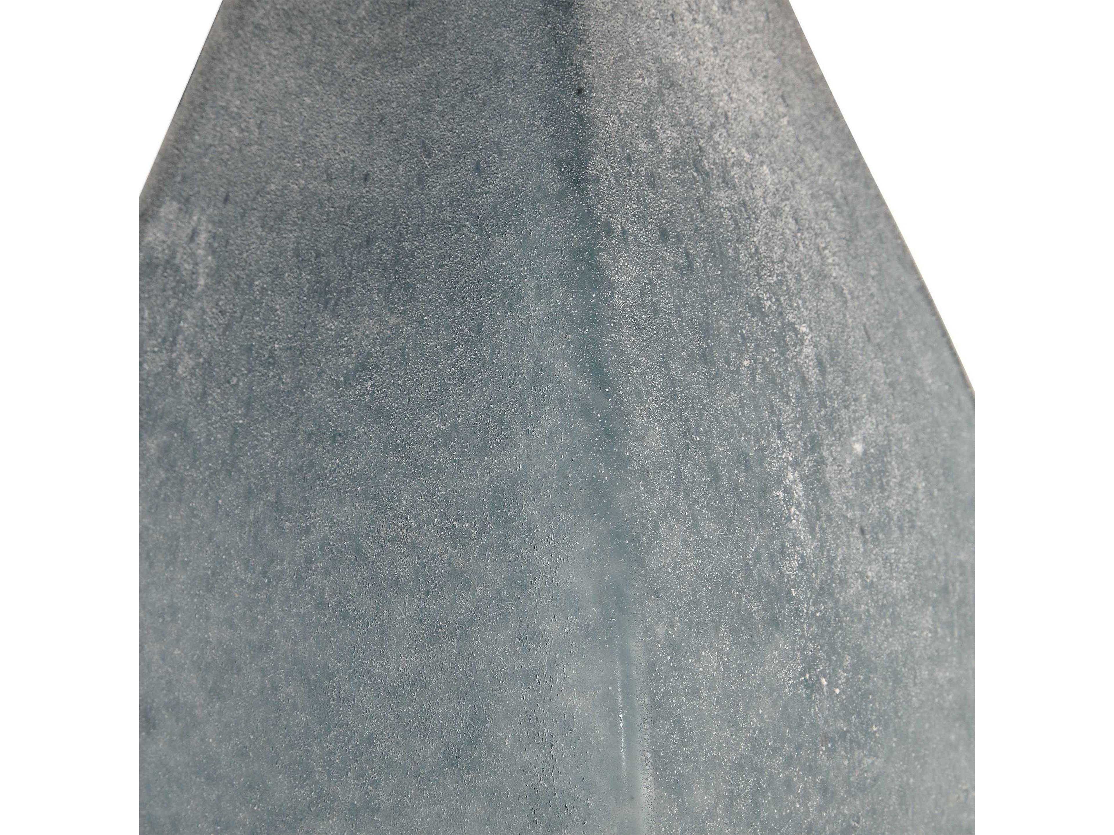 Uttermost Atlantica Crystal Deep Ocean Blue Round Hardback Drum Nickel Glass Buffet Lamp