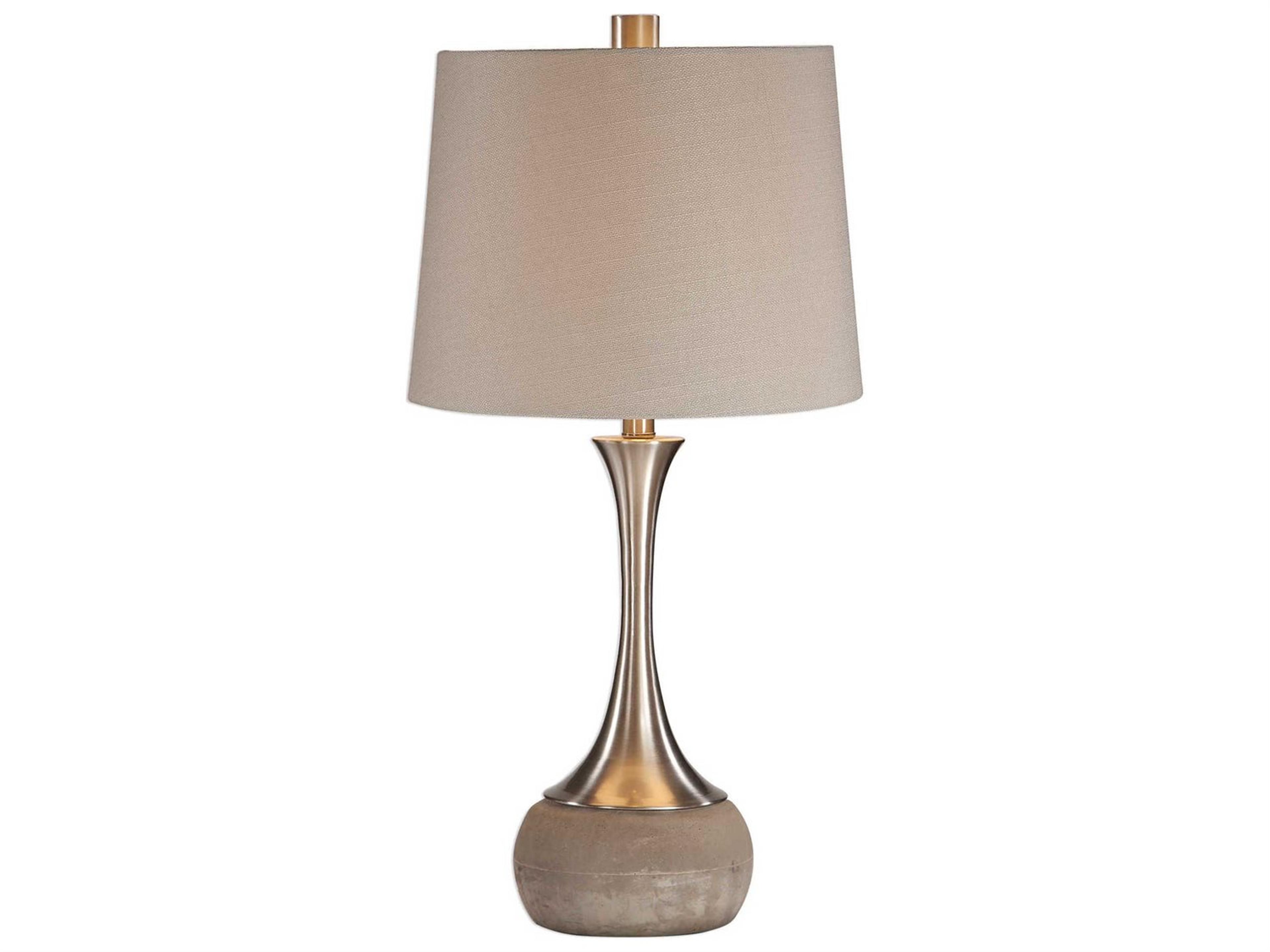 Uttermost Niah Brushed Nickel Tapered Round Hardback Gray Buffet Lamp