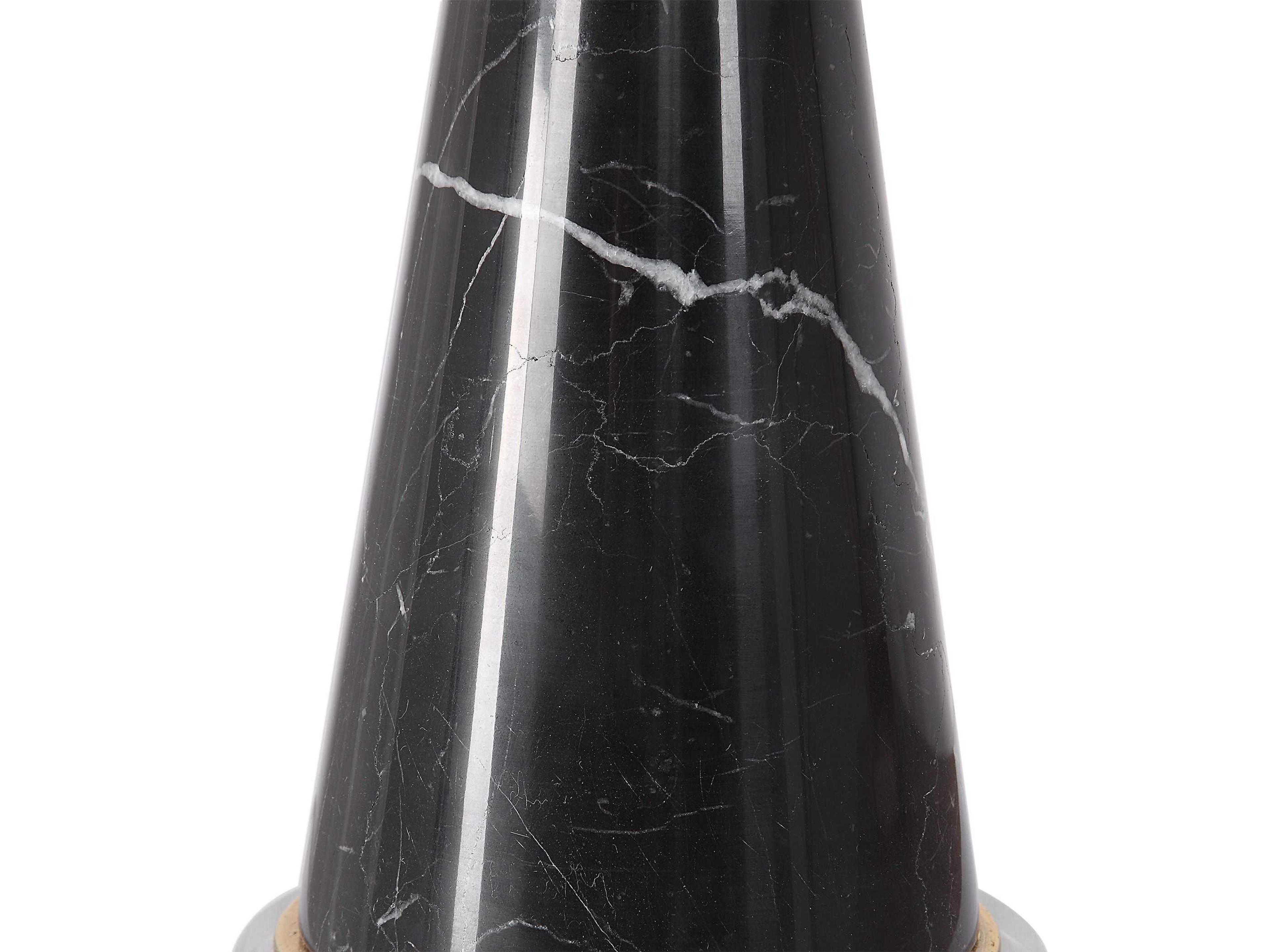 Uttermost Alastair Crystal Black Marble Oval Hardback Gold Buffet Lamp