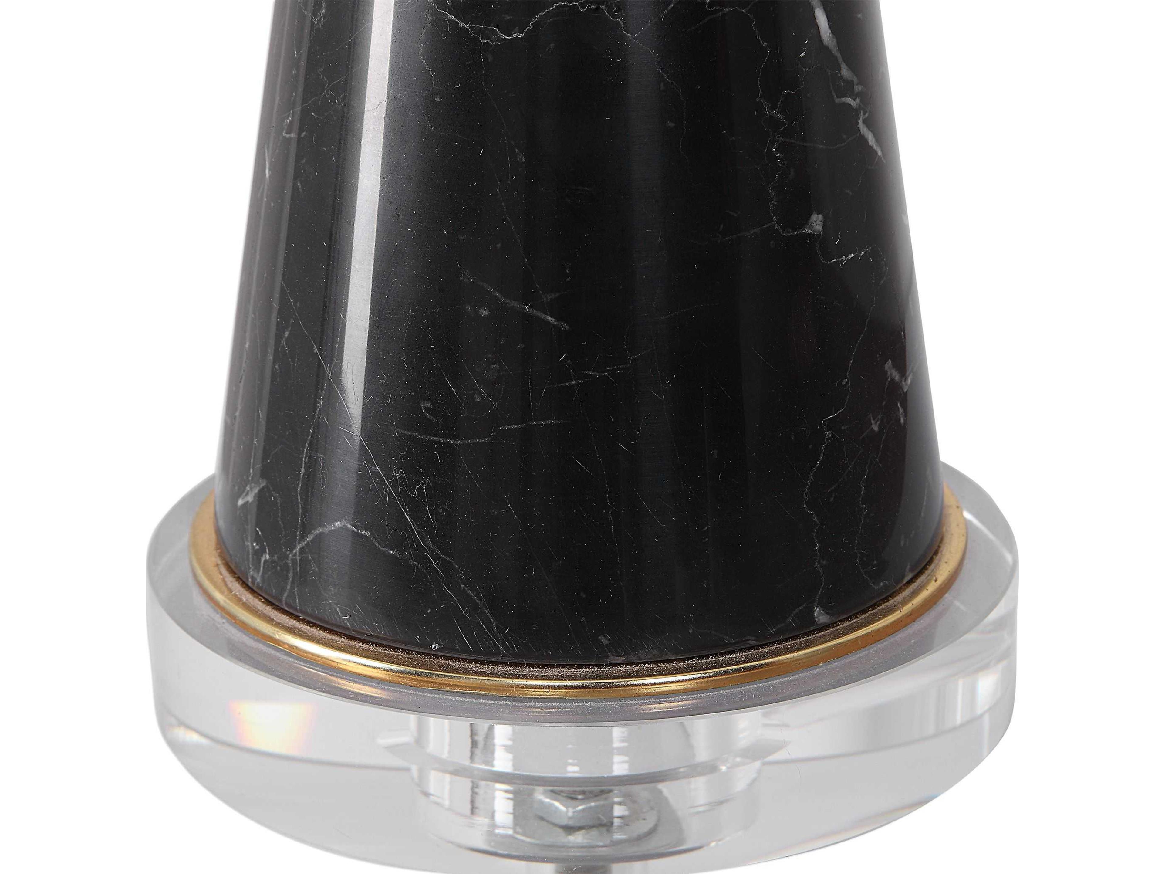 Uttermost Alastair Crystal Black Marble Oval Hardback Gold Buffet Lamp