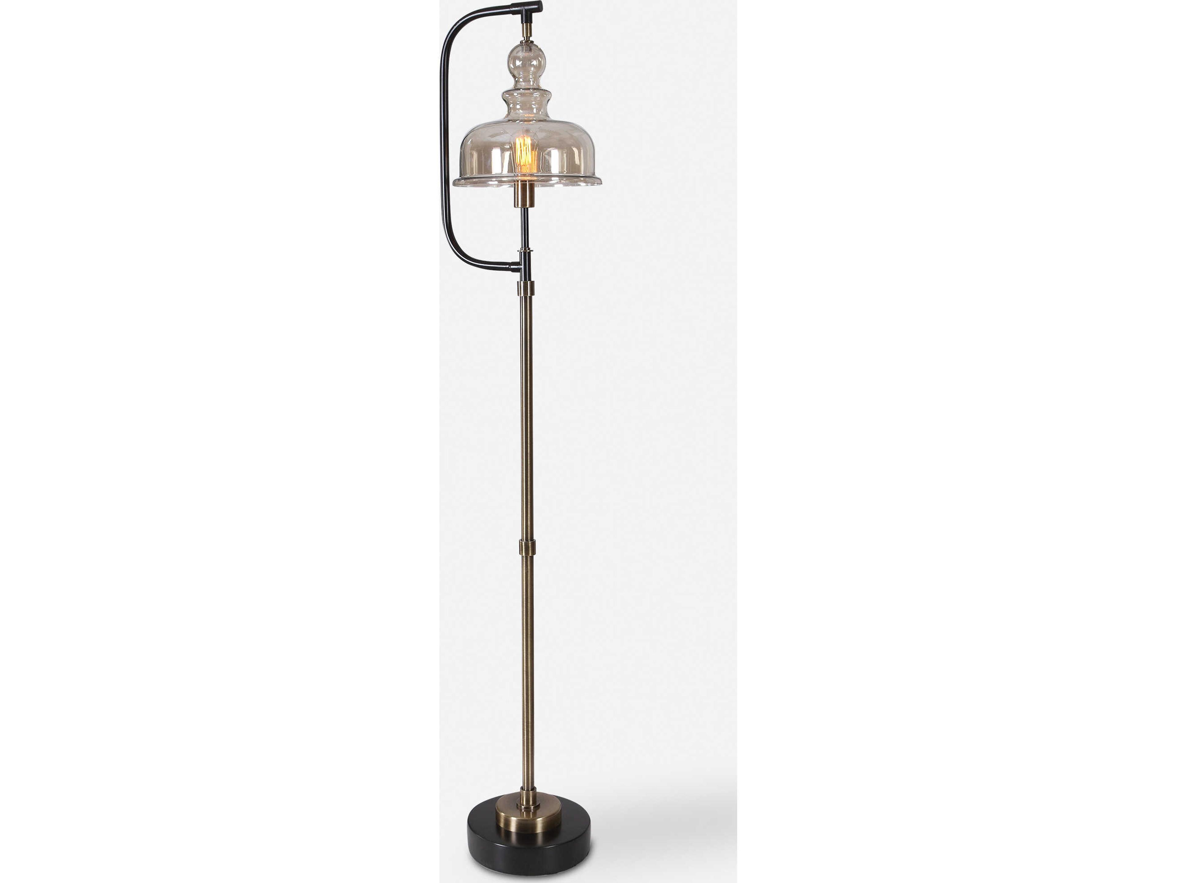 Elieser Black Glass Floor Lamp