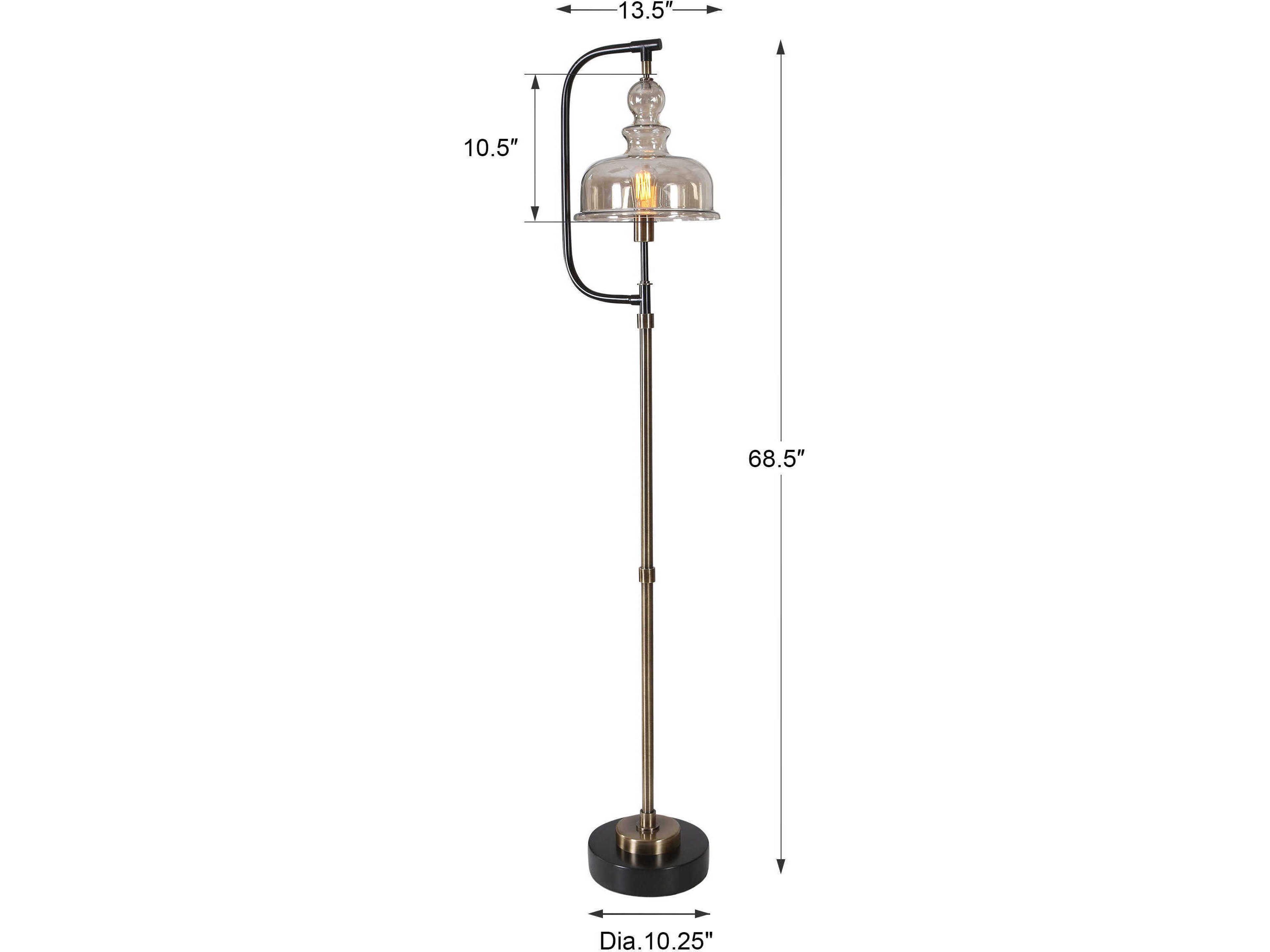 Uttermost Elieser Black Glass Floor Lamp
