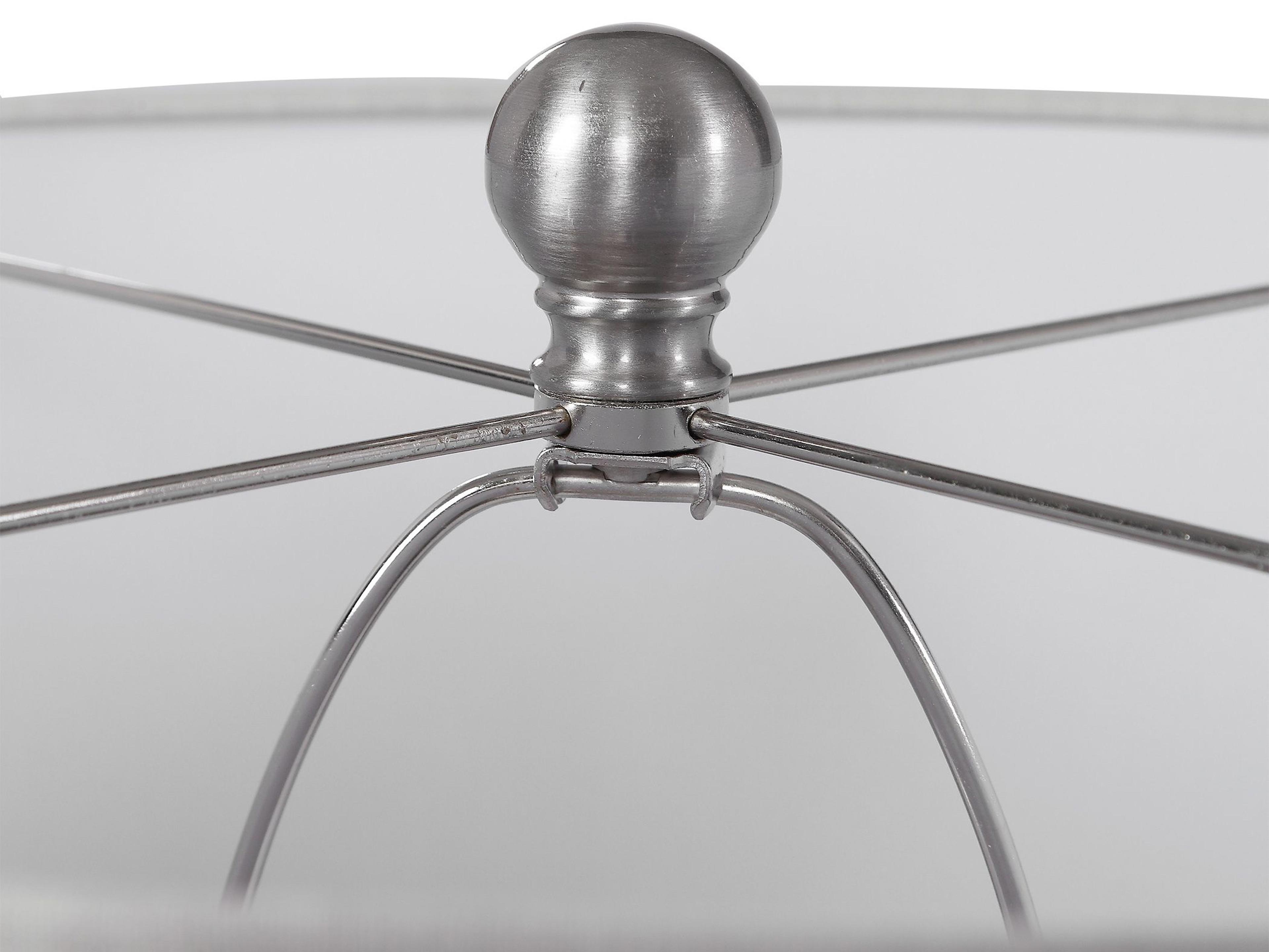 Uttermost Felipe Light Gray Brushed Nickel Round Drum Hardback Buffet Lamp