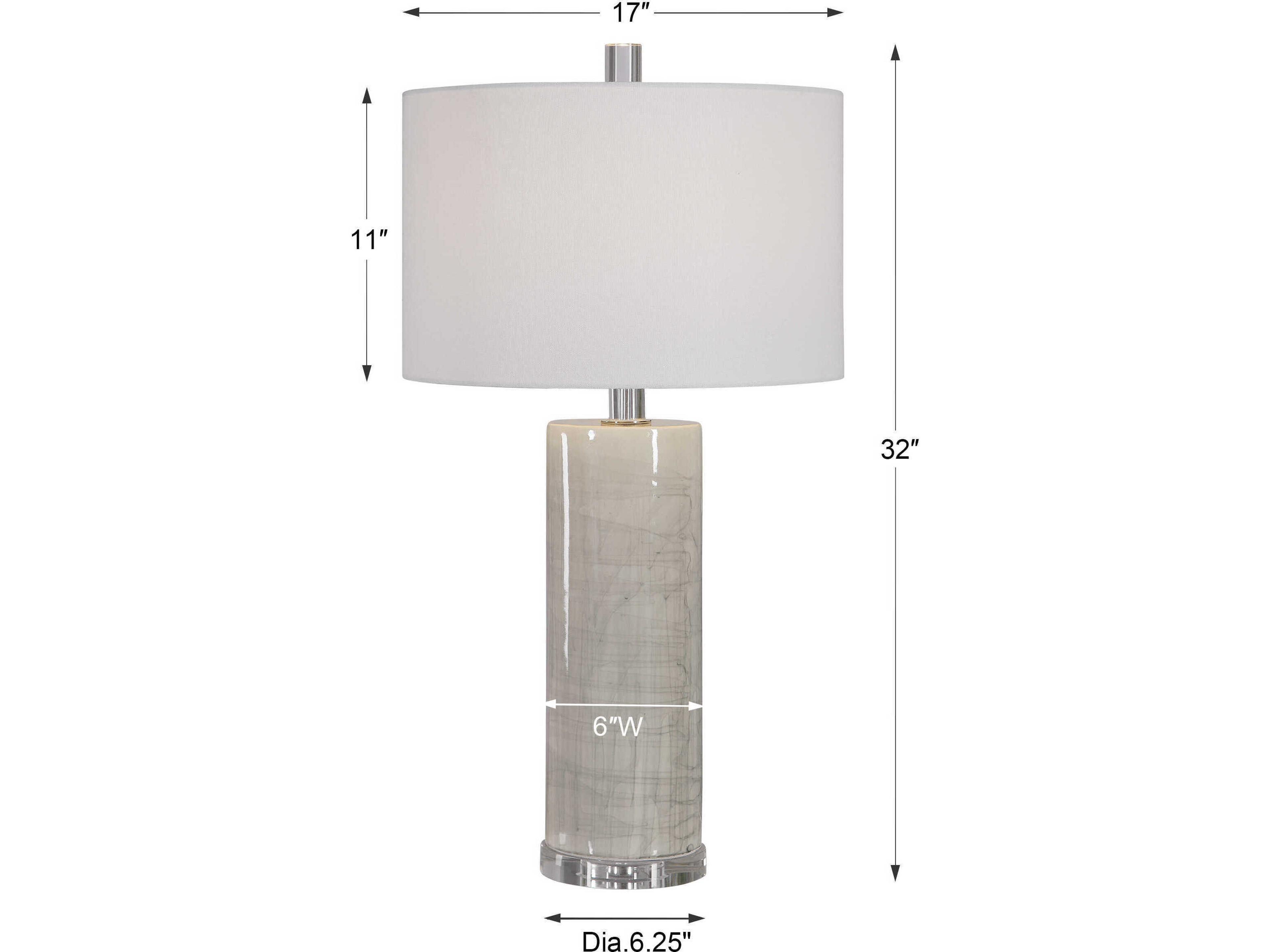 Uttermost Zesiro Crystal Beige Gray Buffet Lamp