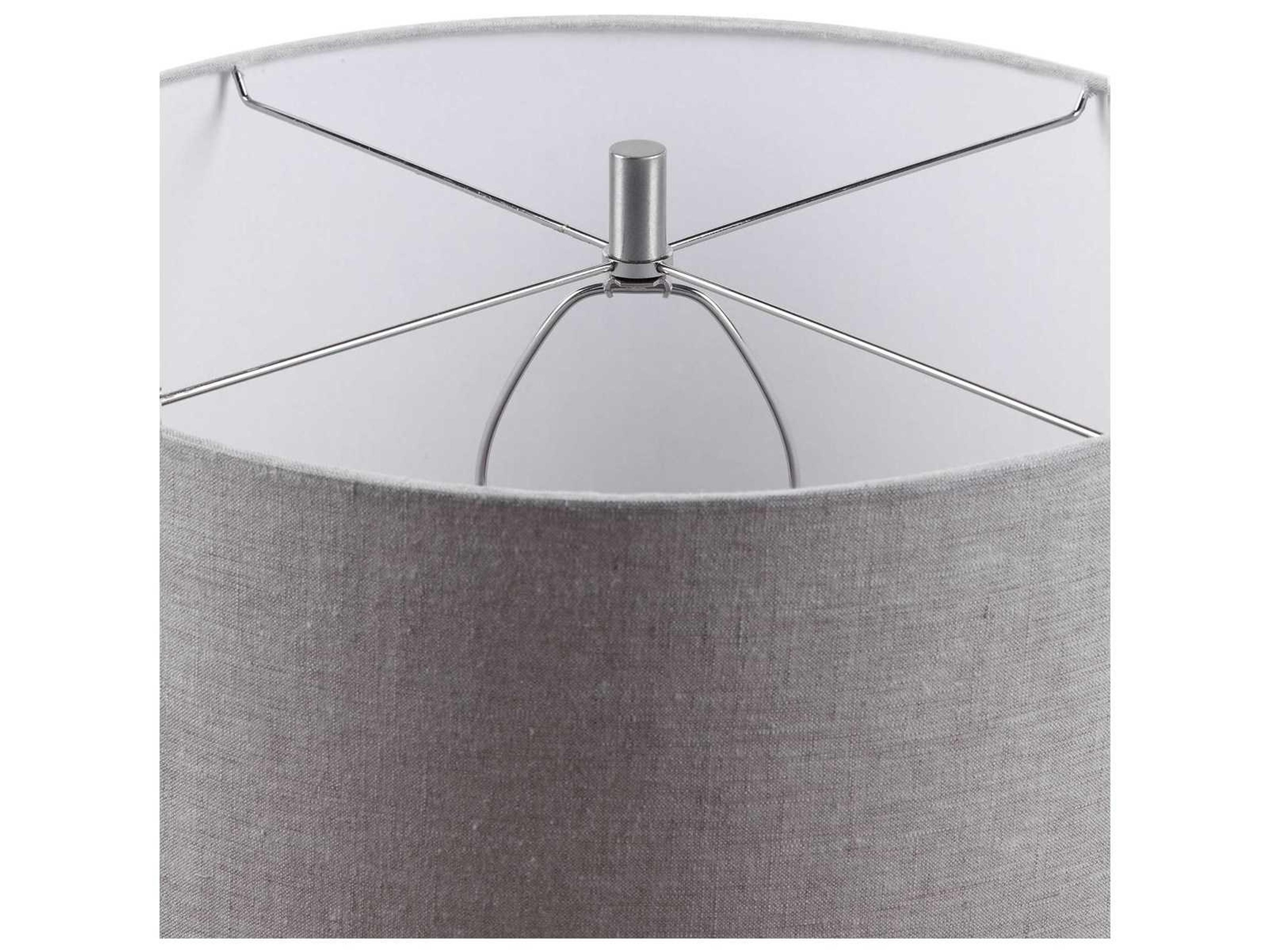 Uttermost Magellan Crystal Distressed Aged Indigo Blue Round Hardback Drum Buffet Lamp