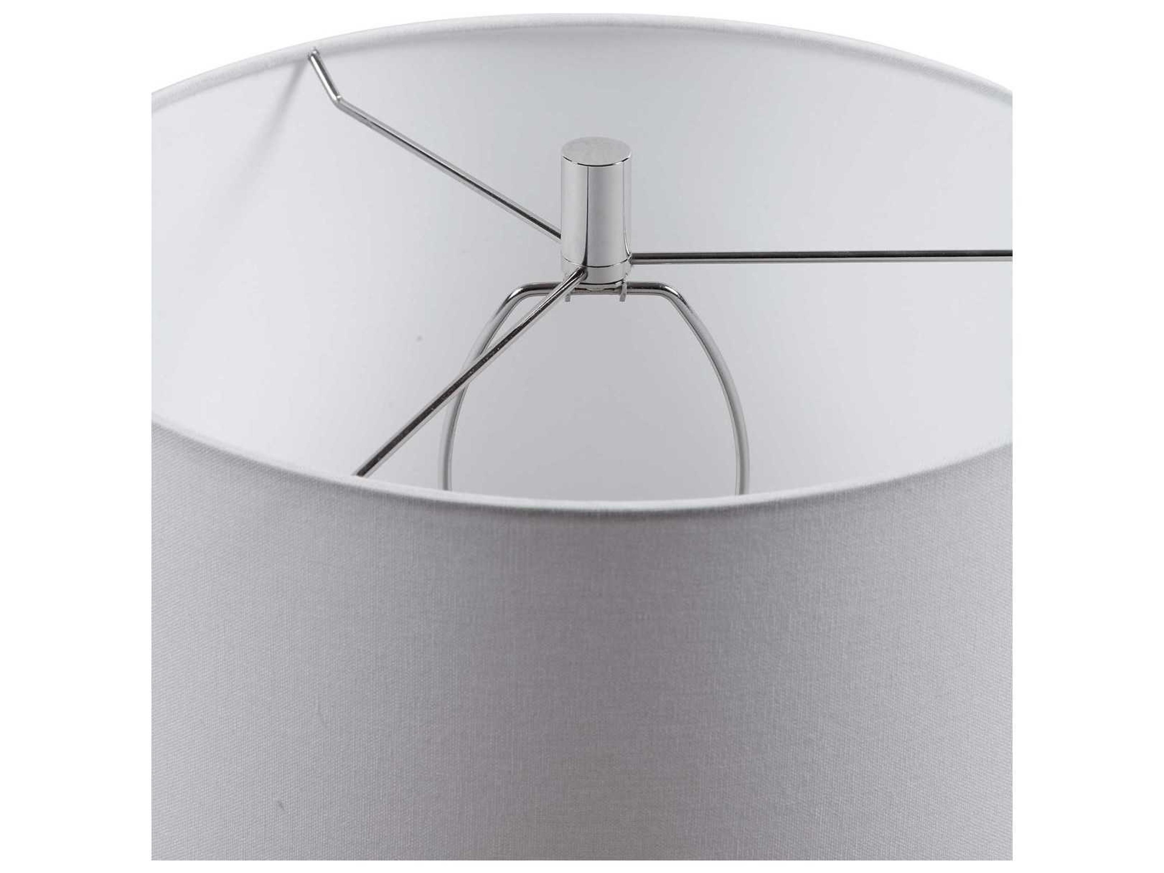 Uttermost Montauk Trendy White Indigo Round Drum Hardback Blue Buffet Lamp