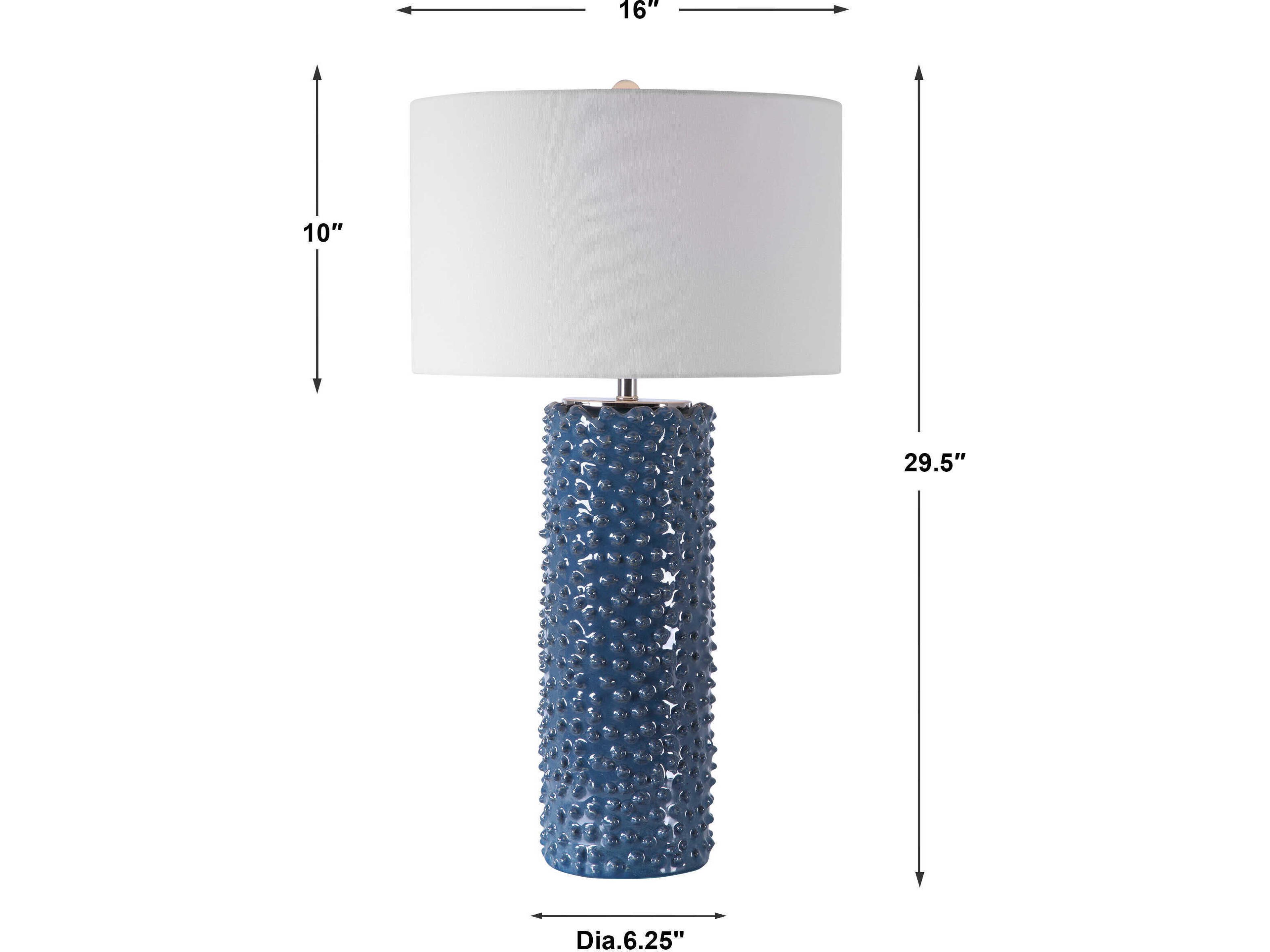 Uttermost Ciji Deep Indigo Round Drum Hardback Blue Buffet Lamp