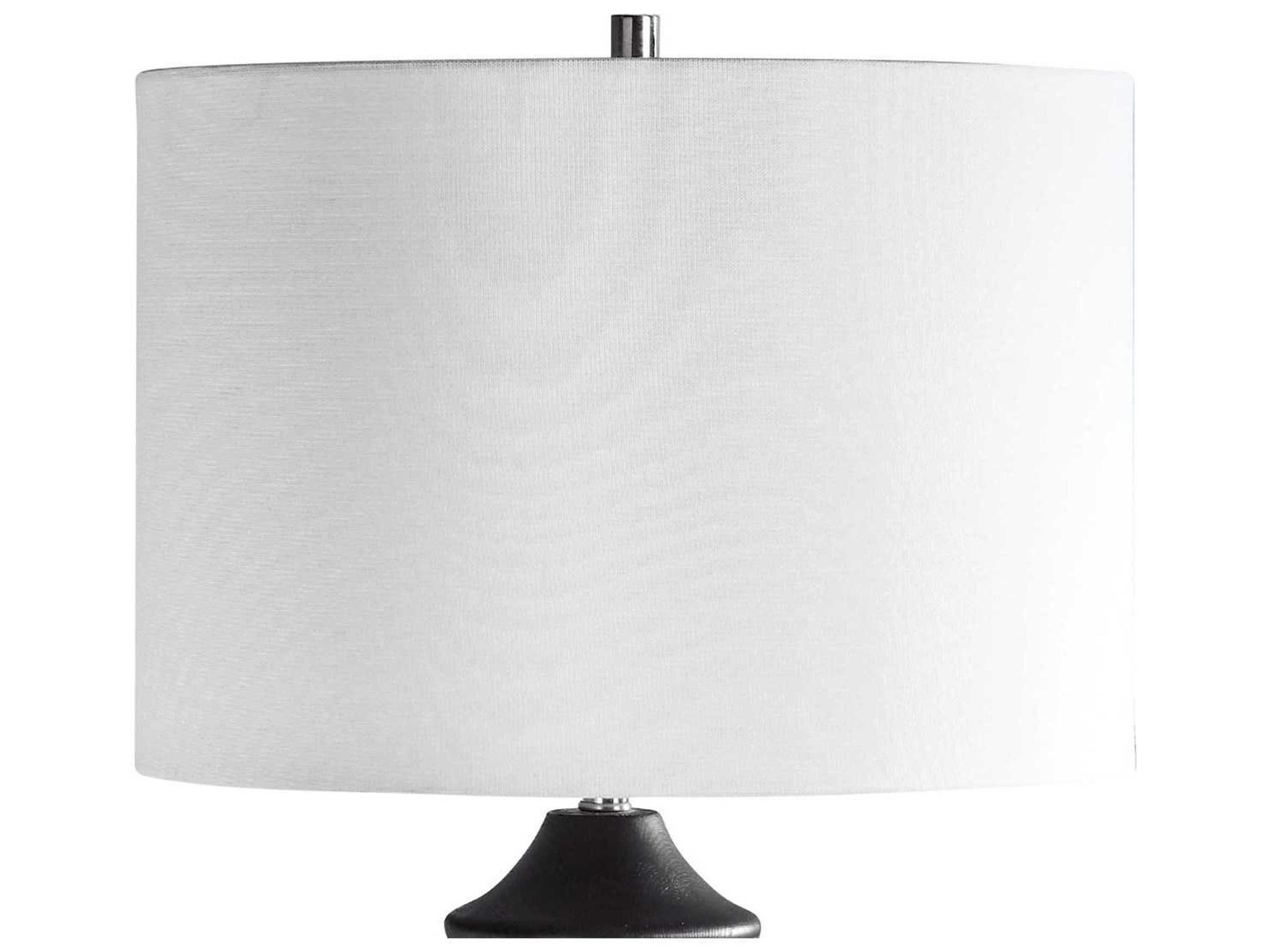 Uttermost Mendocino Rustic Black Round Drum Hardback Buffet Lamp