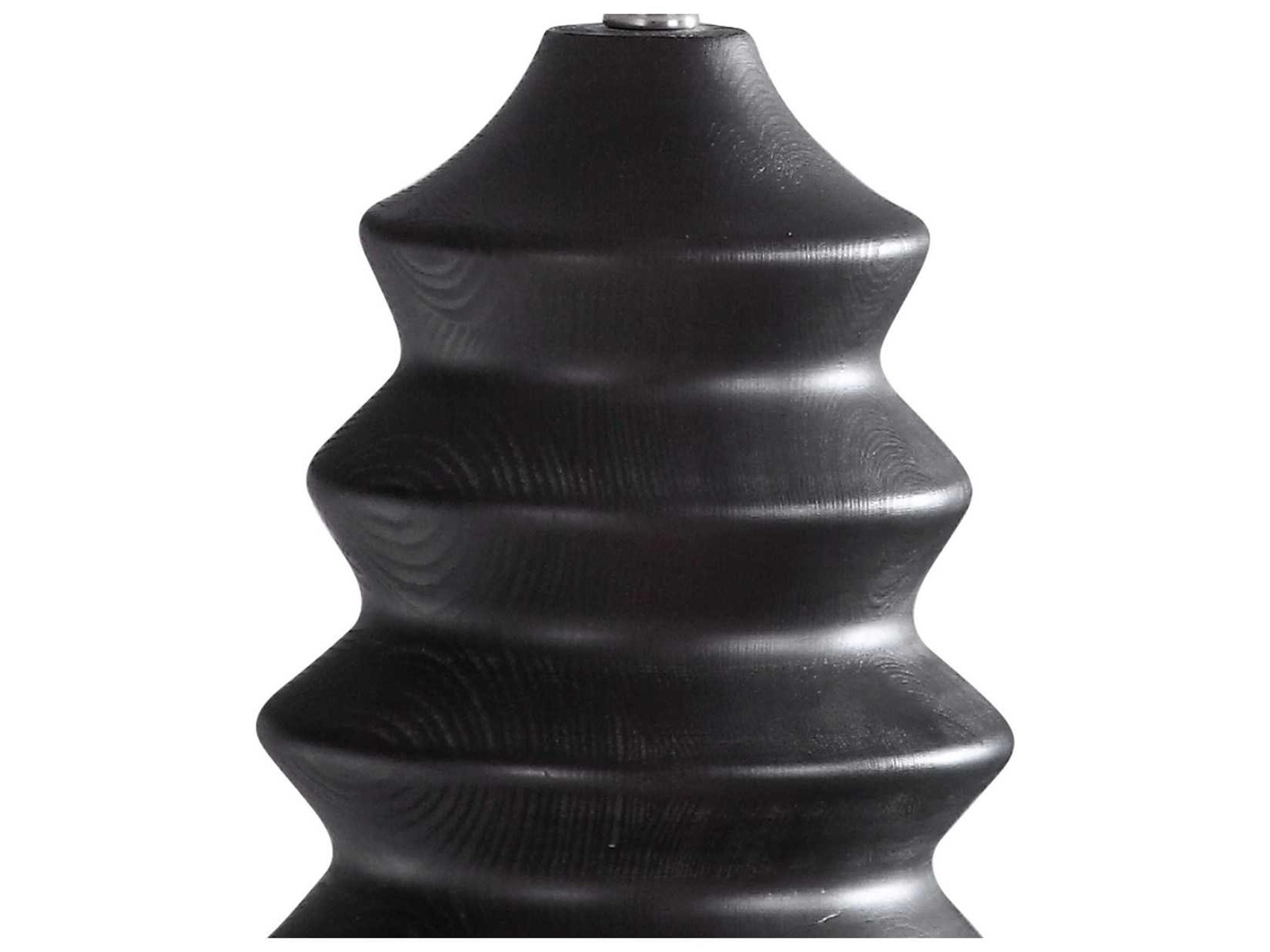 Uttermost Mendocino Rustic Black Round Drum Hardback Buffet Lamp