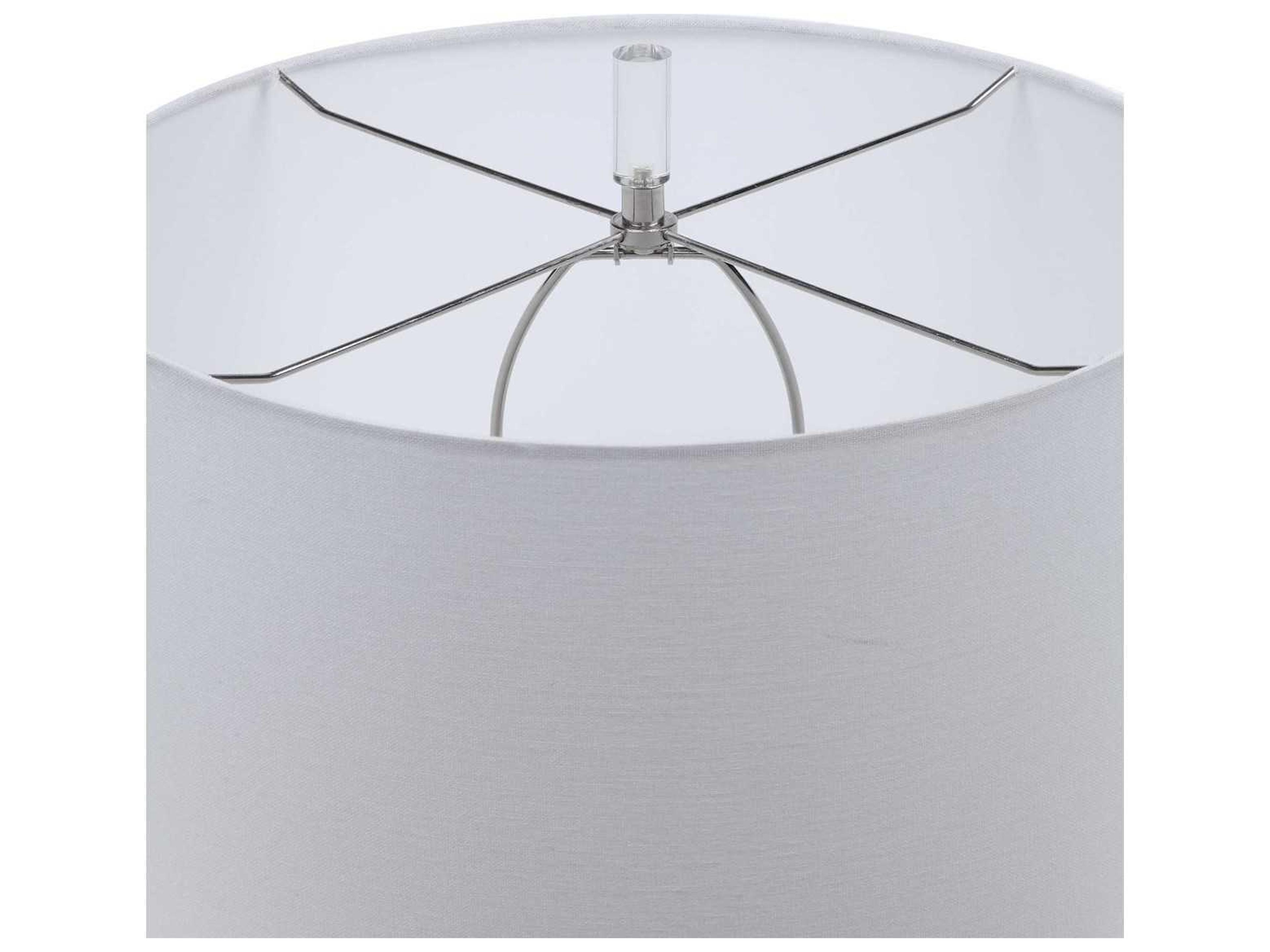 Uttermost Rialta Crystal Aqua Teal Drum Hardback Rolled Edge Blue Buffet Lamp