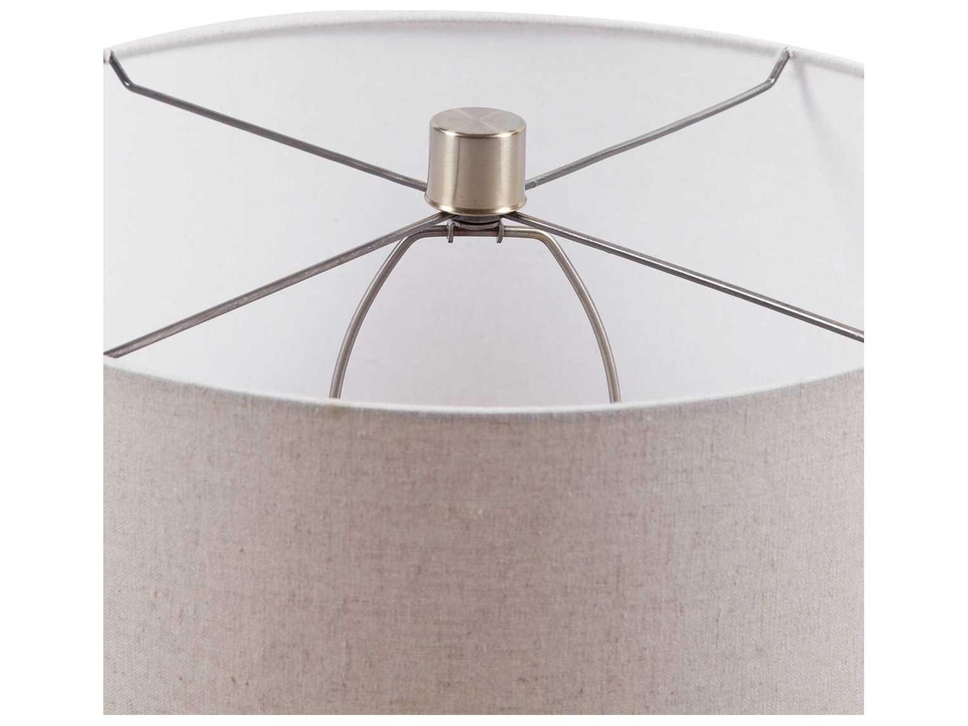 Uttermost Callais Aqua Blue Rustic Bronze Round Hardback Drum Buffet Lamp