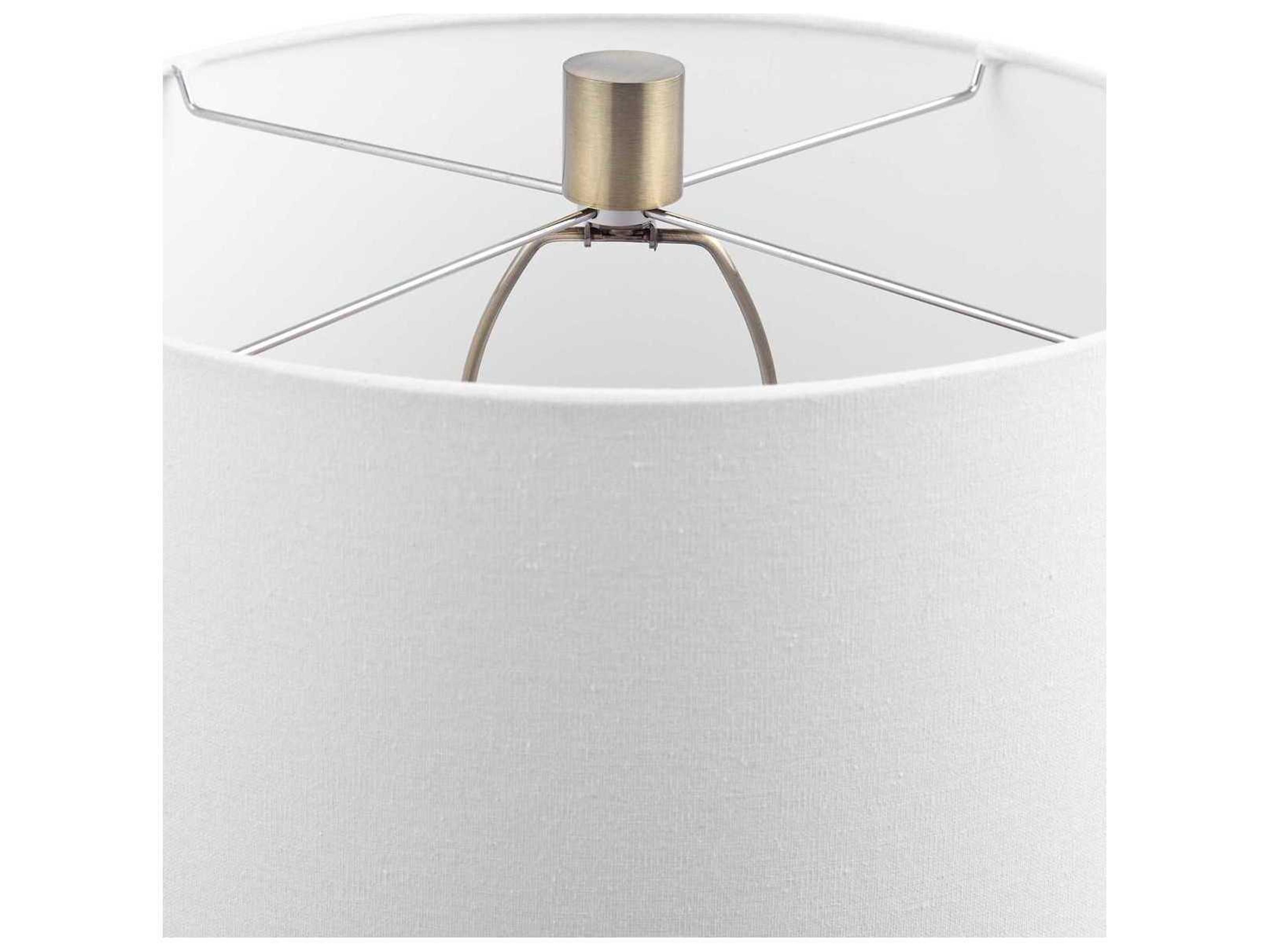 Uttermost Como Glass Chrome Antique Brass Round Drum Hardback Shade Table Lamp