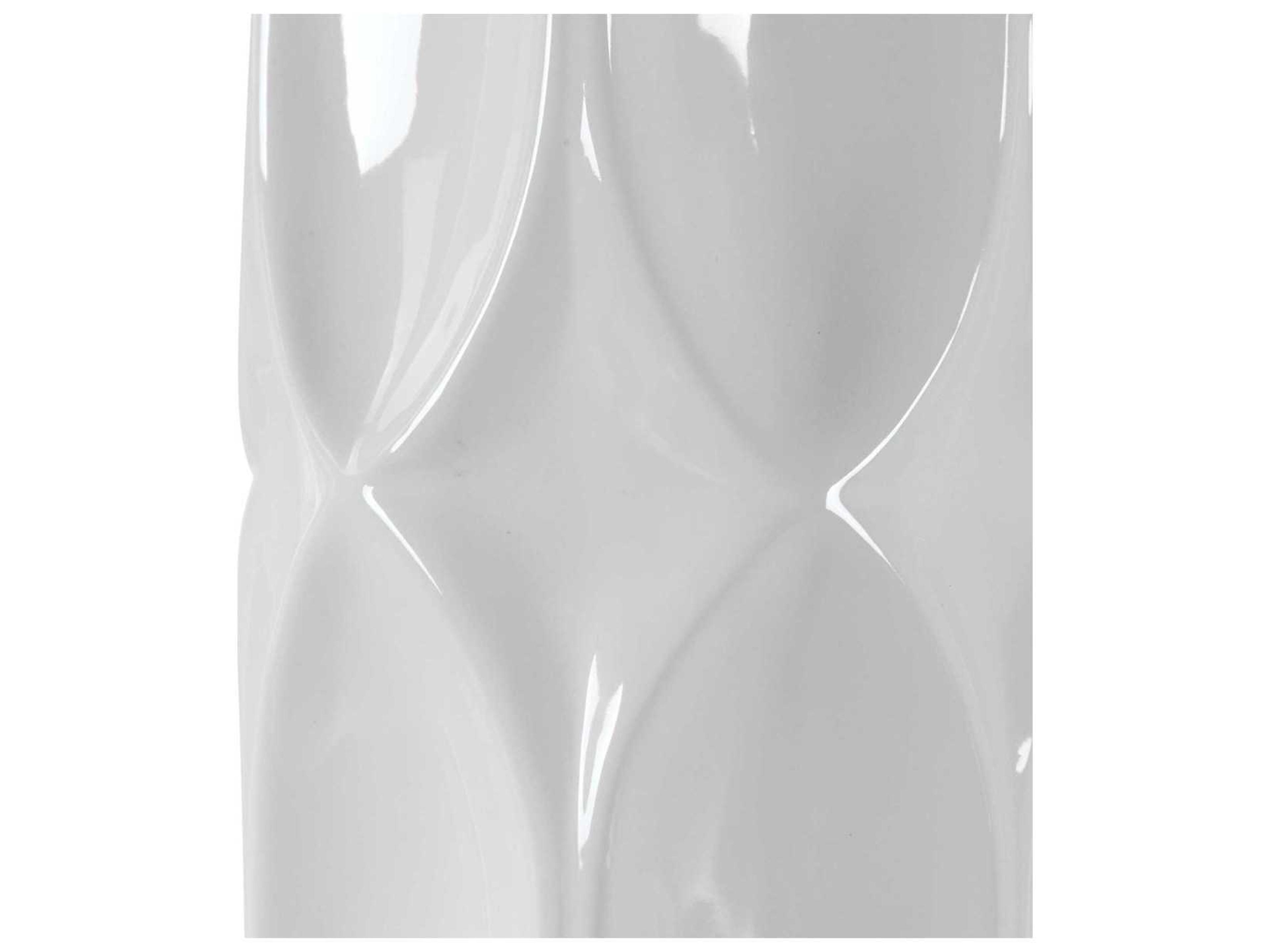 Uttermost Sinclair Glossy White Round Drum Hardback Shade Buffet Lamp