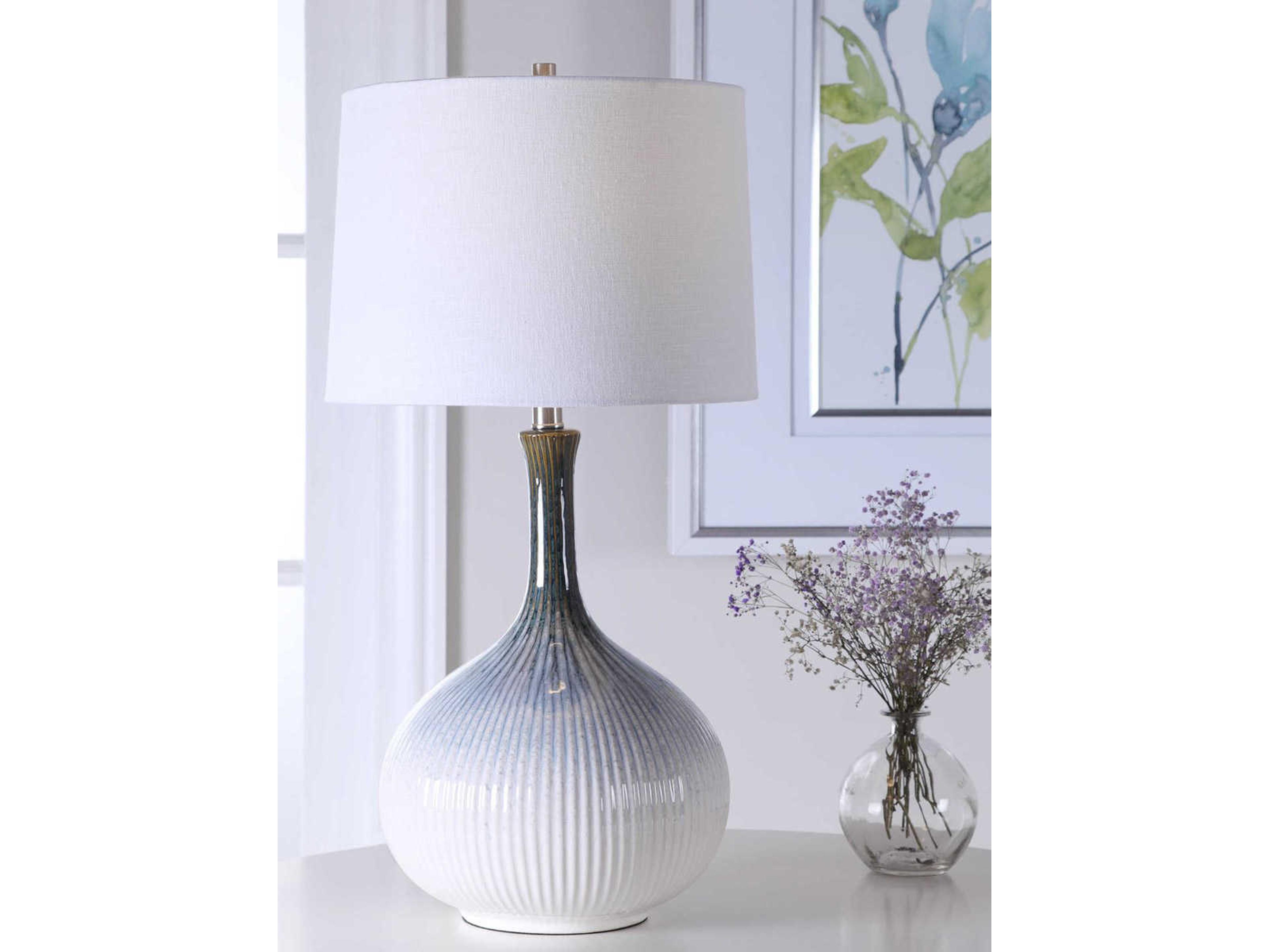 Uttermost Eichler Round Hardback Blue Buffet Lamp