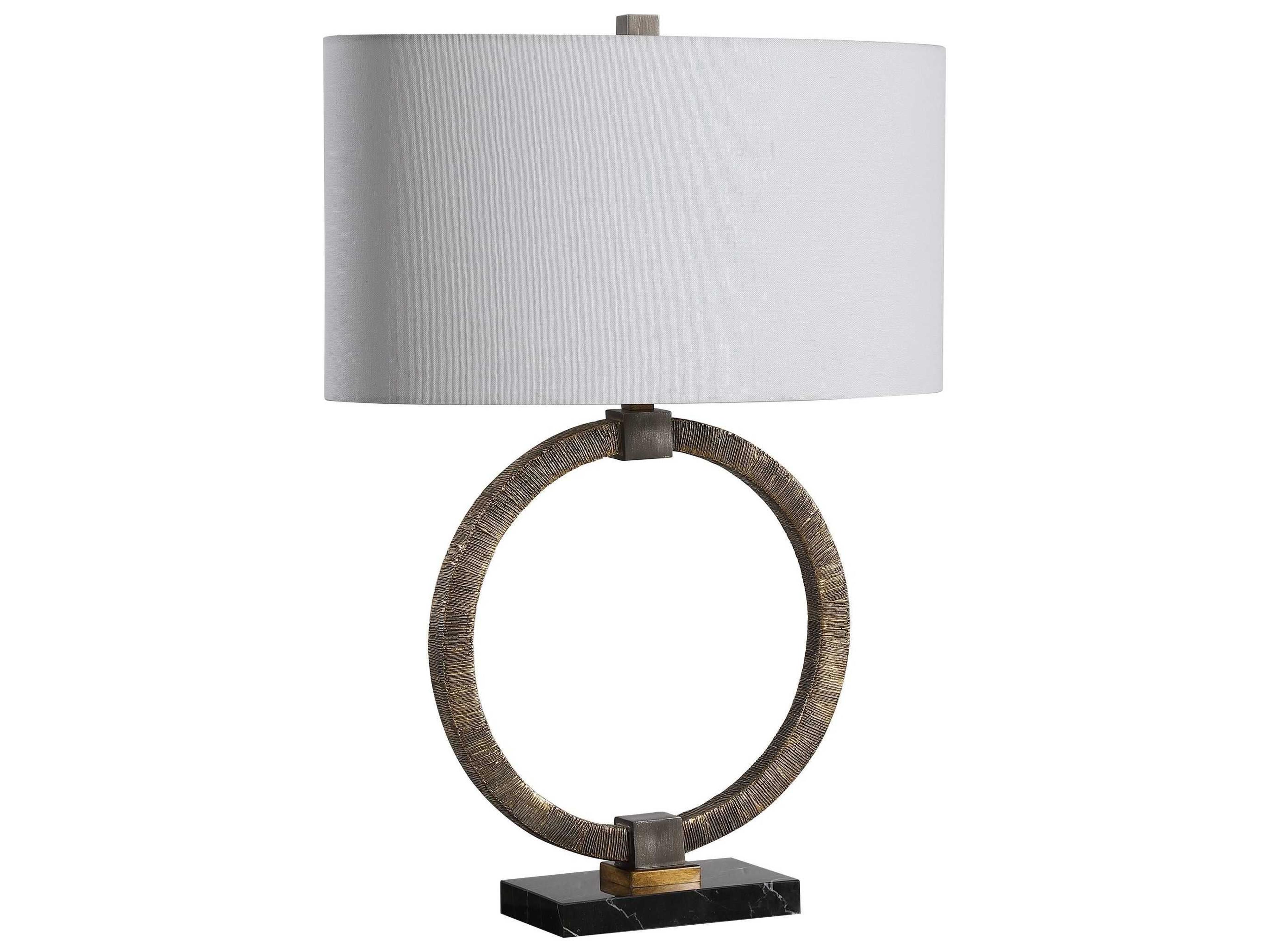 Uttermost Relic Antiqued Gold Oval Hardback Shade Buffet Lamp