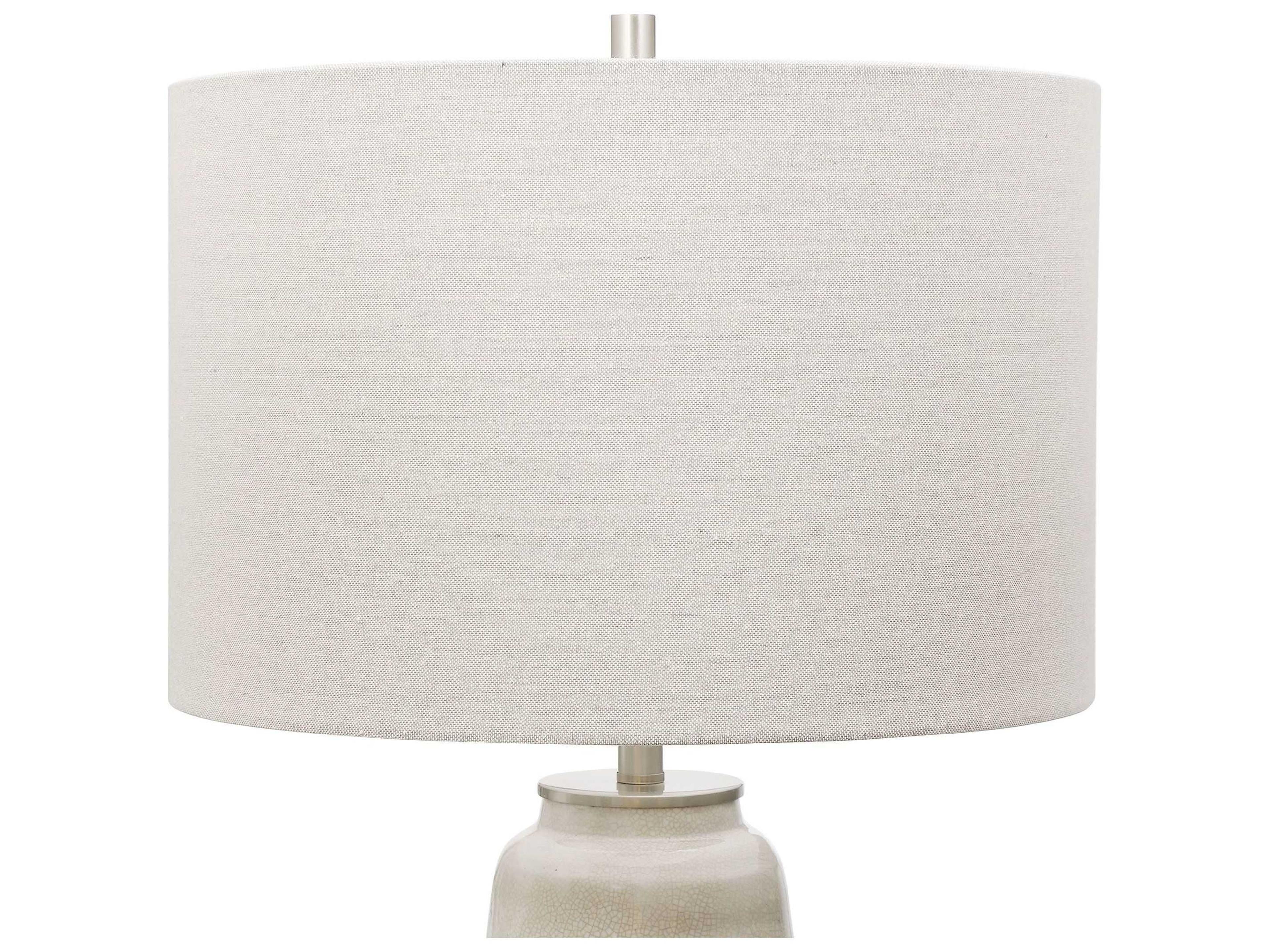 Uttermost Comanche Round Drum Hardback White Buffet Lamp