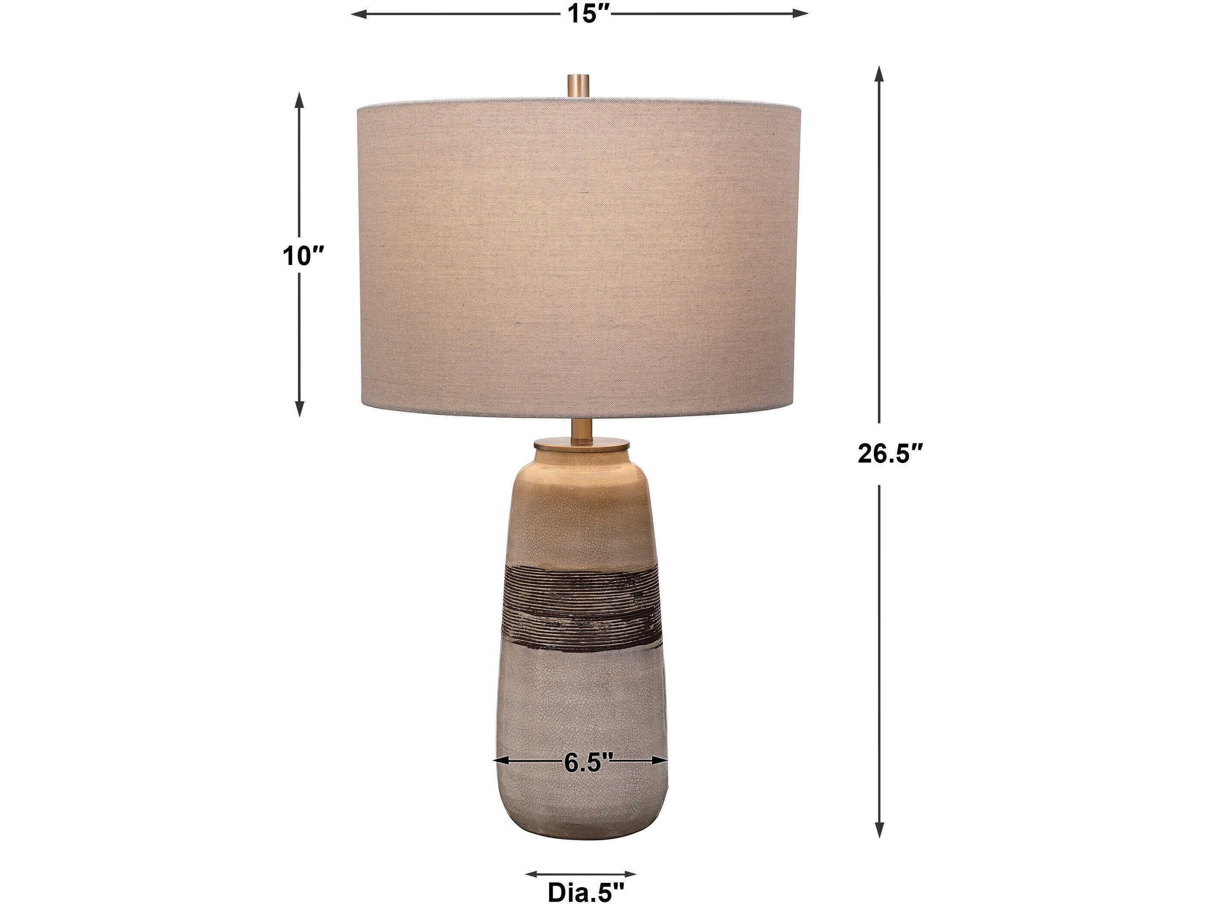 Uttermost Comanche Round Drum Hardback White Buffet Lamp