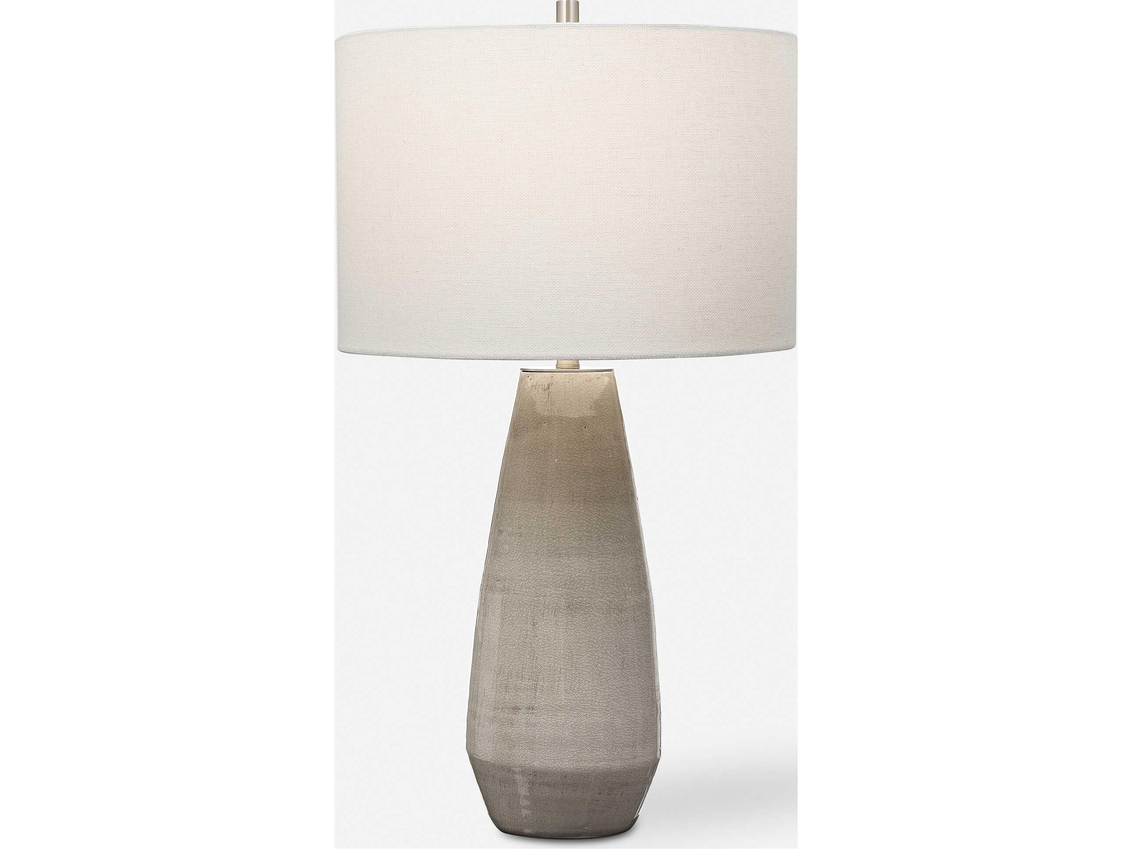 Volterra Round Drum Hardback Gray Buffet Lamp