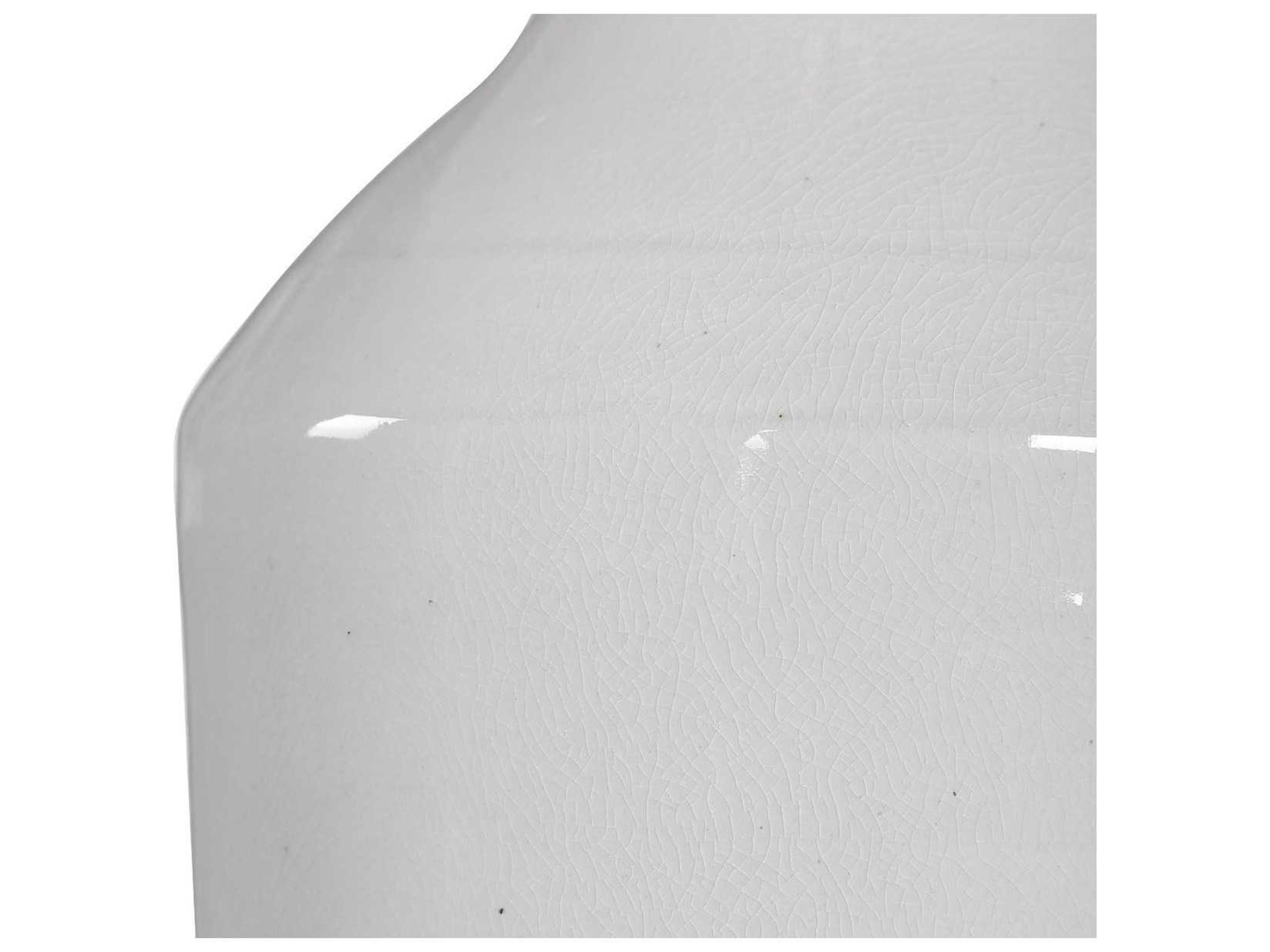 Uttermost Dakota White Crackle Glaze Round Drum Hardback Buffet Lamp