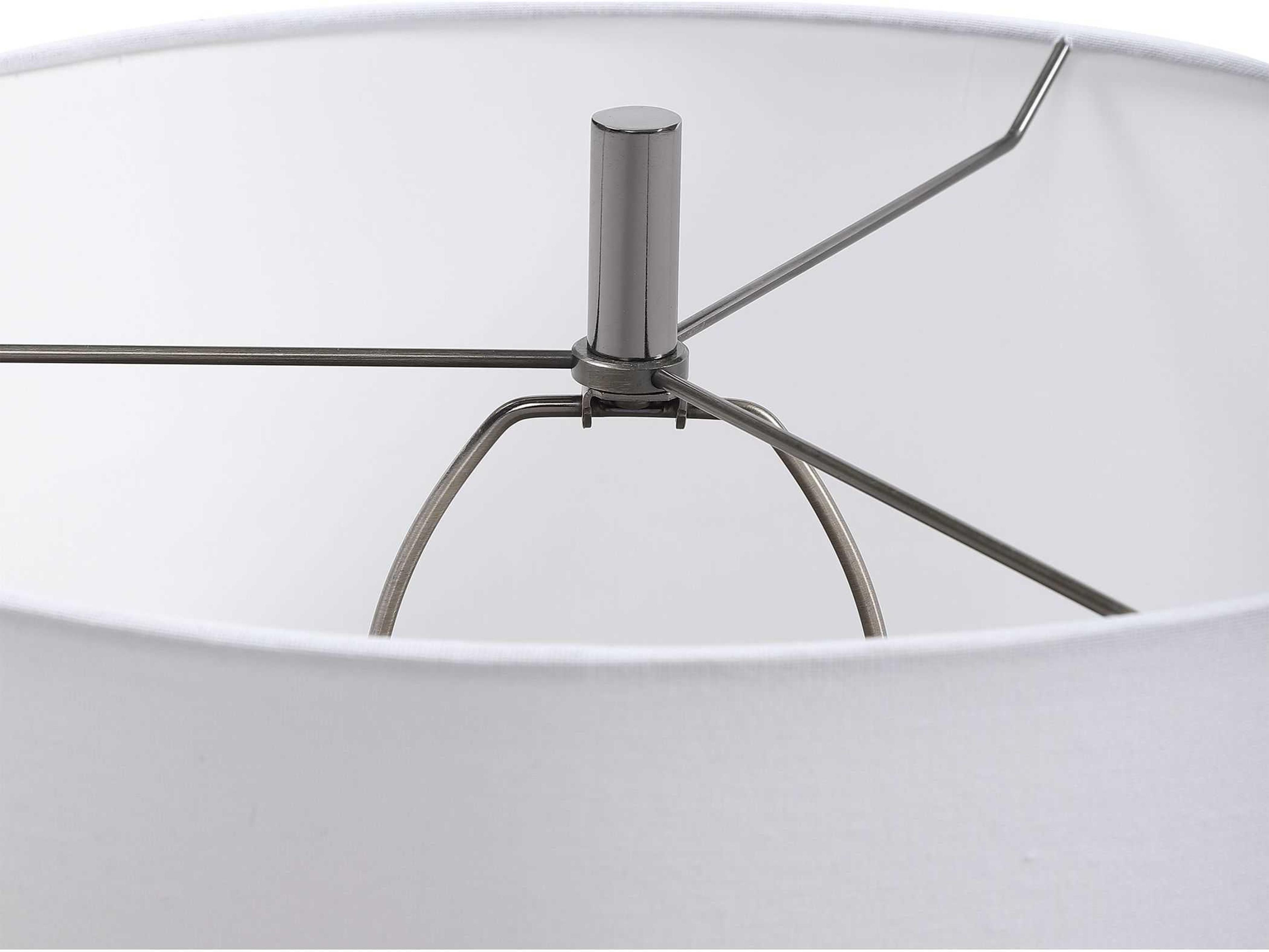 Uttermost Everard Crystal Indigo Blue Round Drum Shade Buffet Lamp