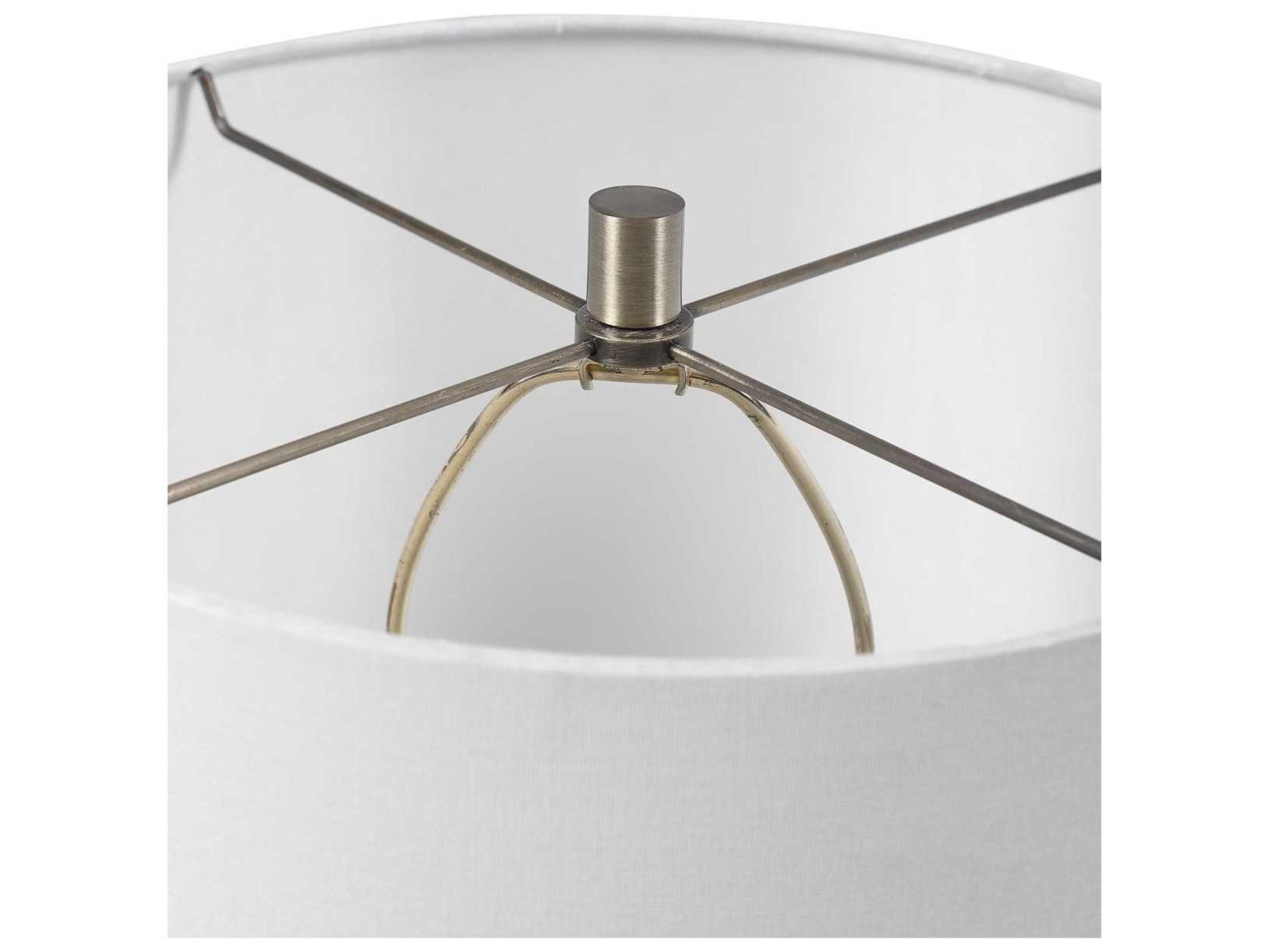 Uttermost Durango Earthy Terracotta Rust Round Drum Hardback Brass Table Lamp